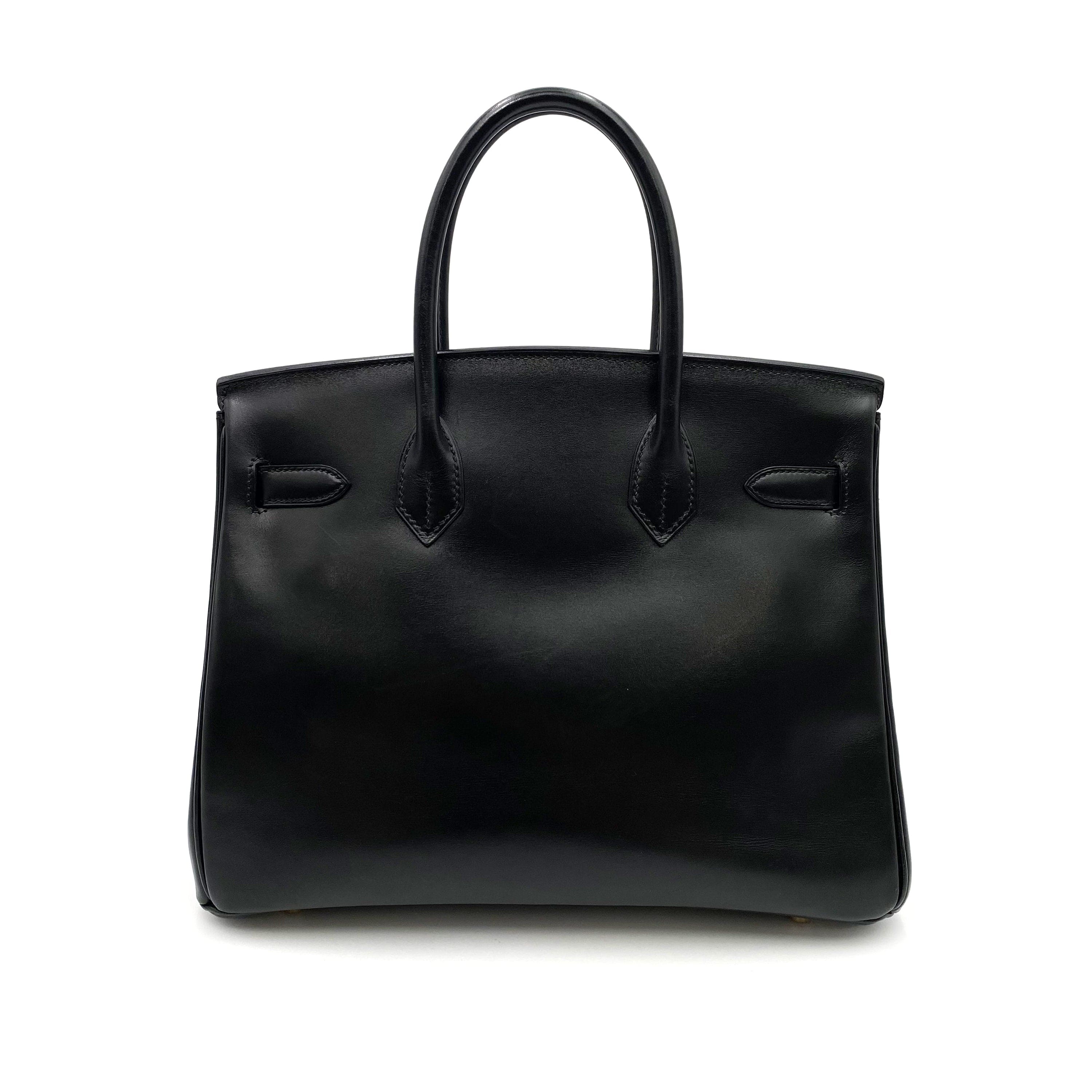 Hermès HERMES BIRKIN 30 BLACK BOXCALF HAND BAG □E 90236746