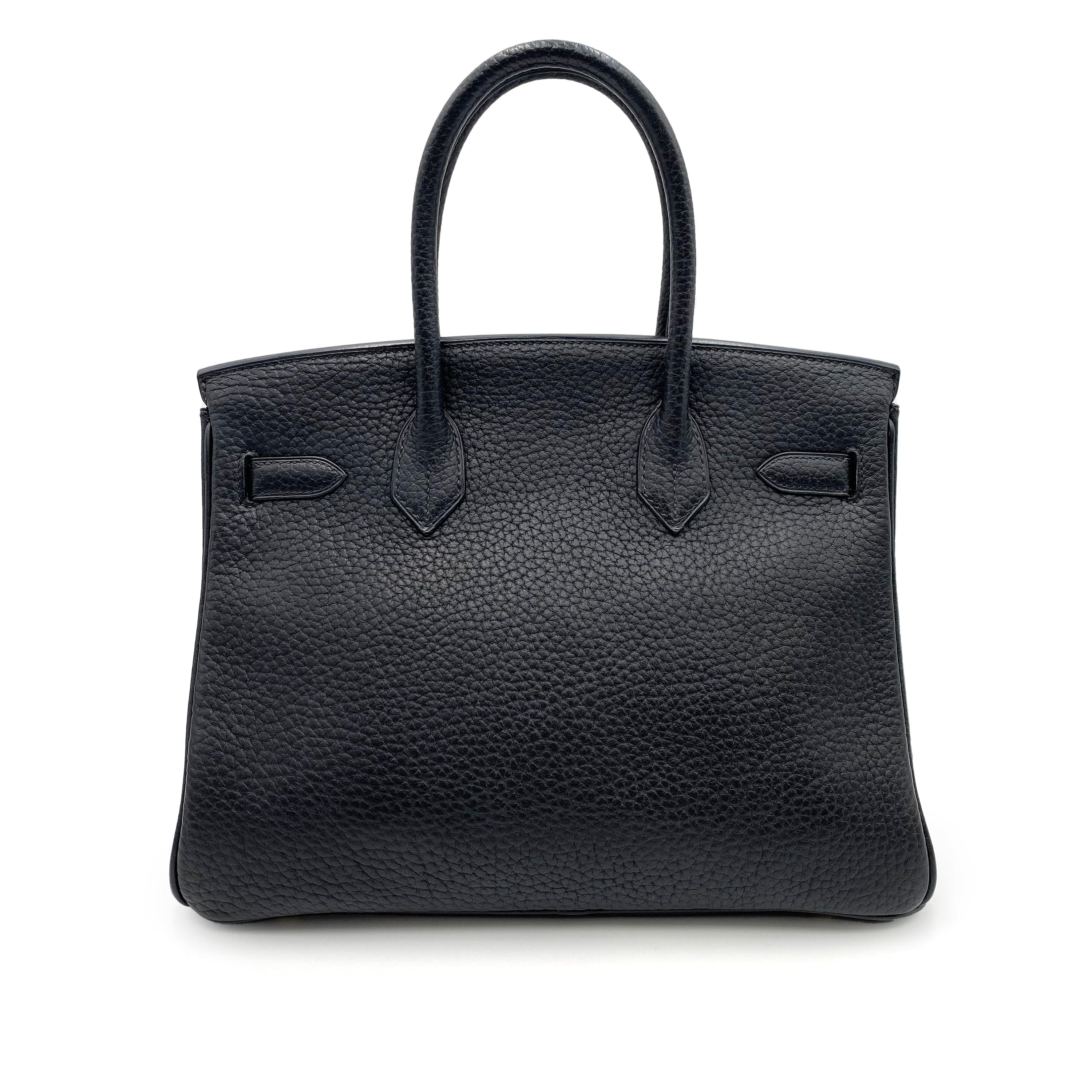 Hermès HERMES BIRKIN 30 BLACK FJORD HAND BAG □H GHW 90234755