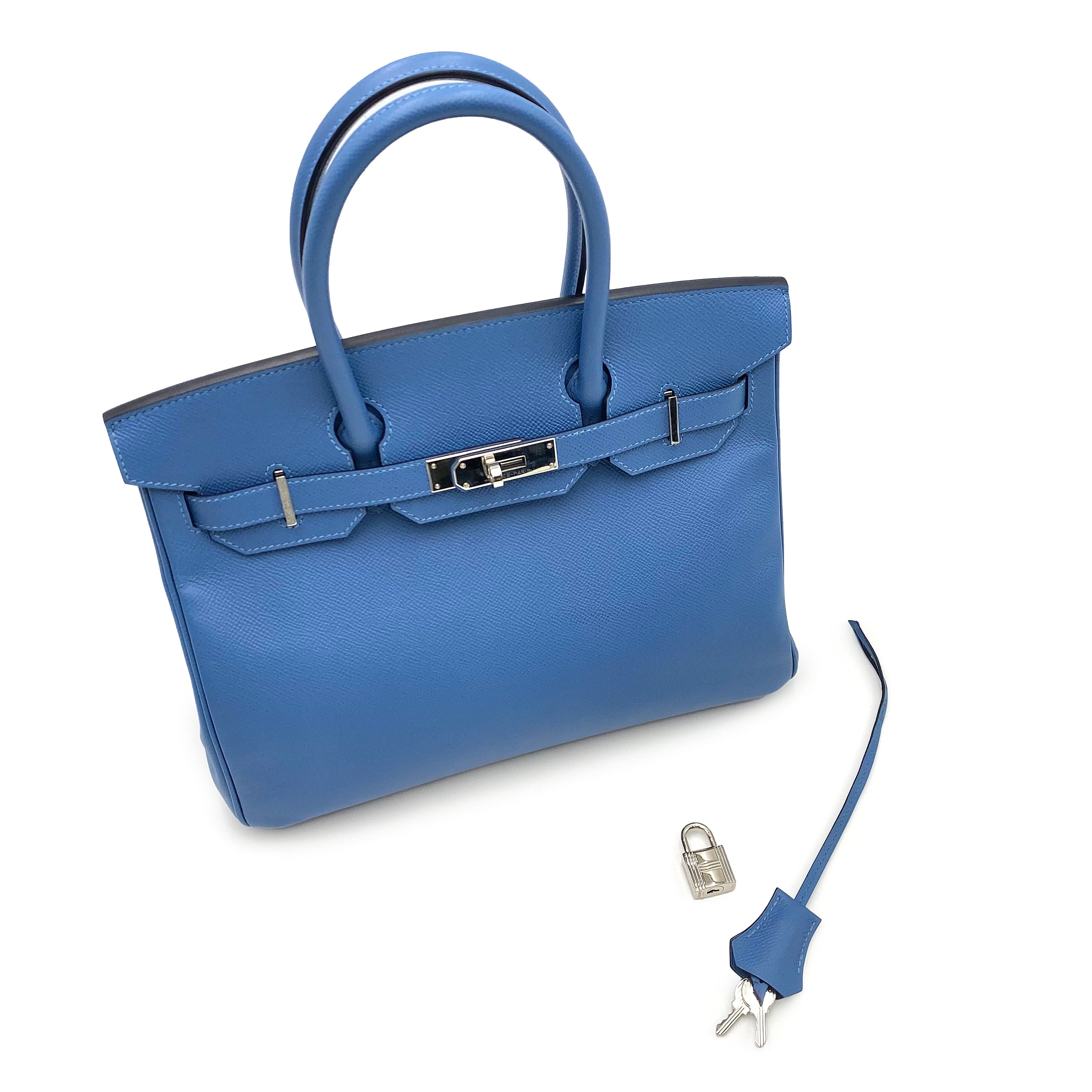 Hermès Hermes Birkin 30 Blue Agate Epsom PHW #C