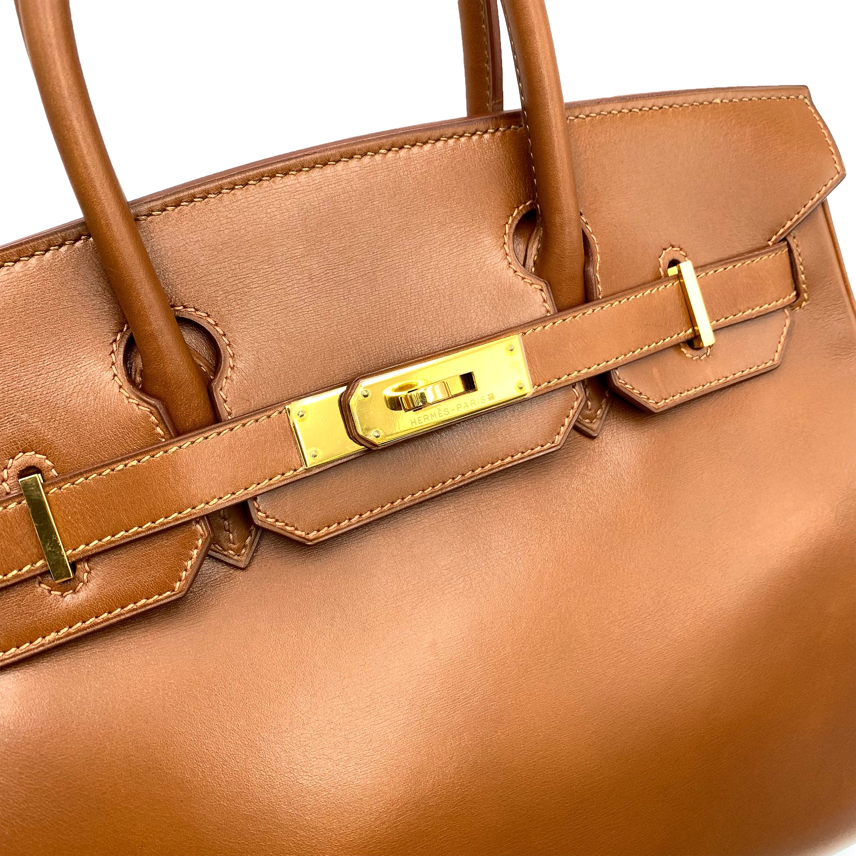 Hermès HERMES BIRKIN 30 BROWN TYPE BOXCALF HAND BAG □E GHW 90230750