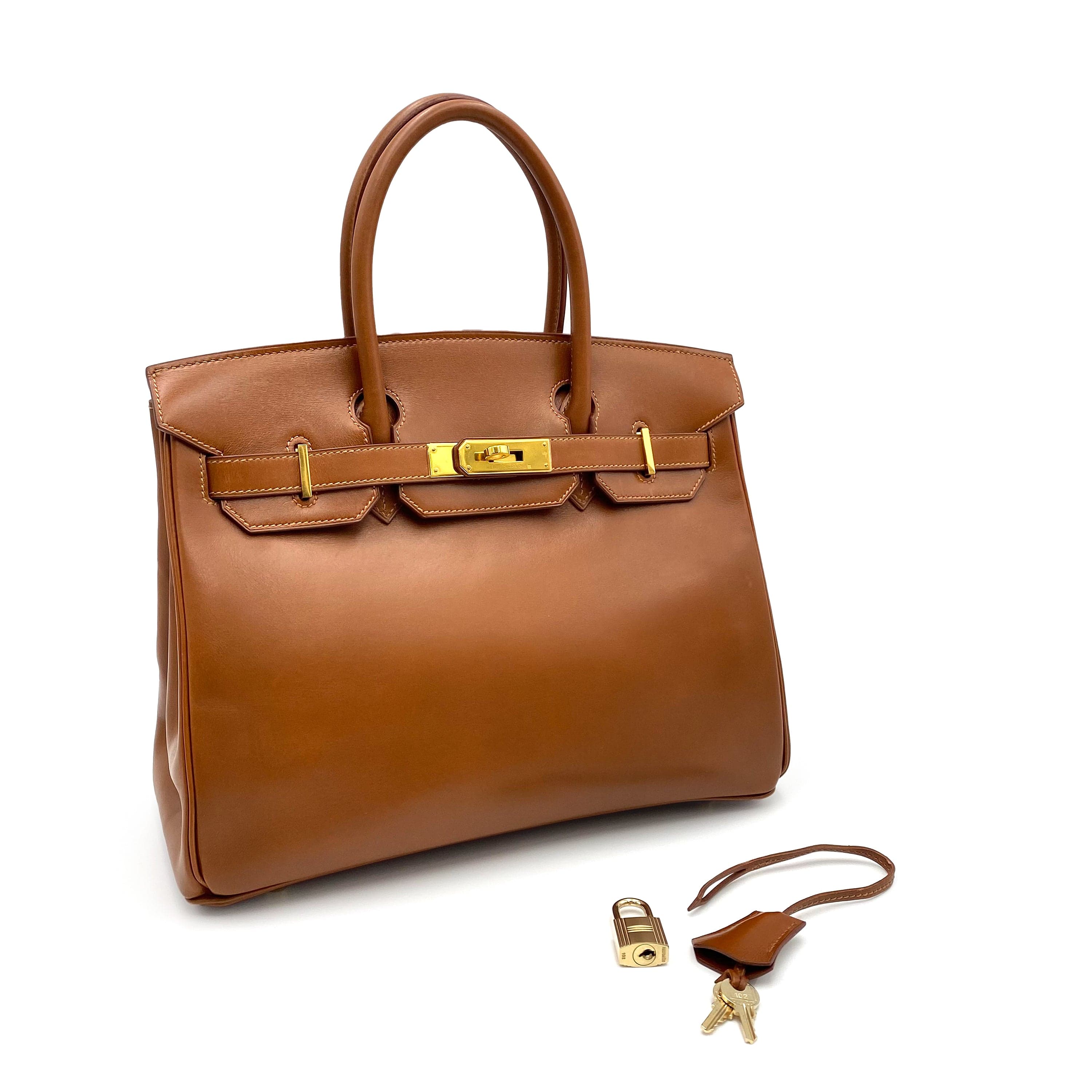 Hermès HERMES BIRKIN 30 BROWN TYPE BOXCALF HAND BAG □E GHW 90230750