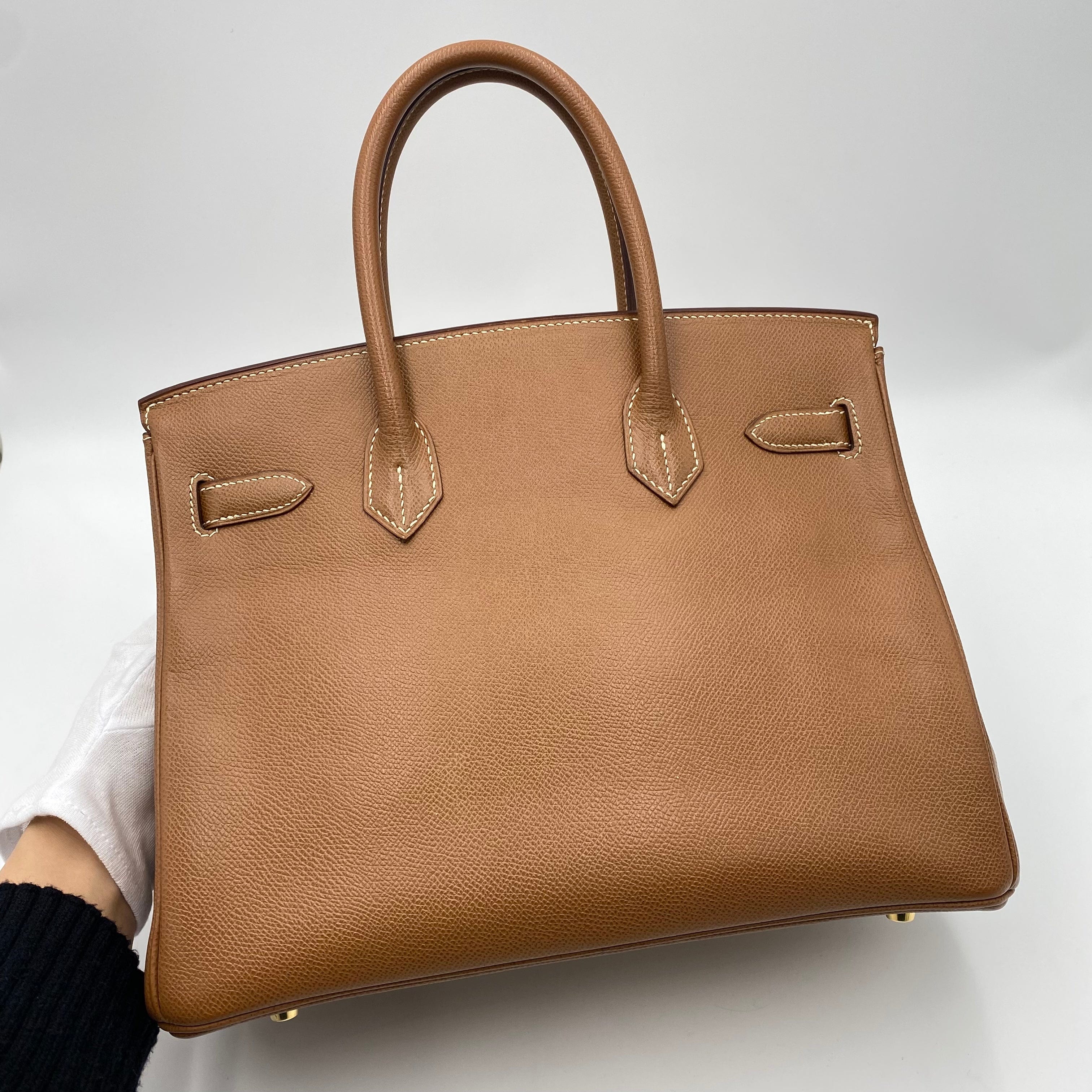 Hermès HERMES BIRKIN 30 GOLD COUCHEVEL HAND BAG □G