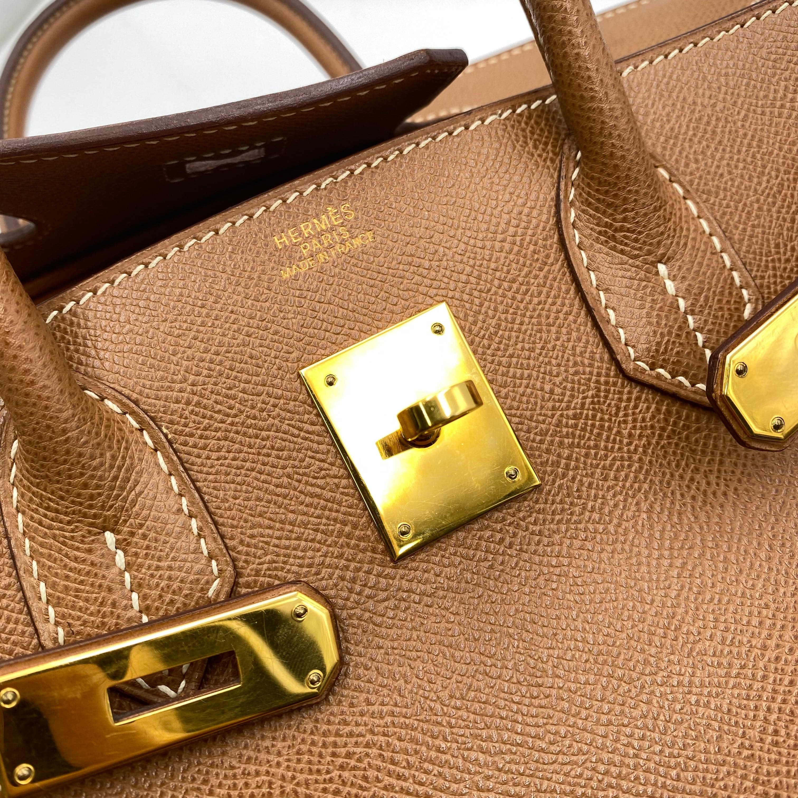 Hermès HERMES BIRKIN 30 GOLD COUCHEVEL HAND BAG □G