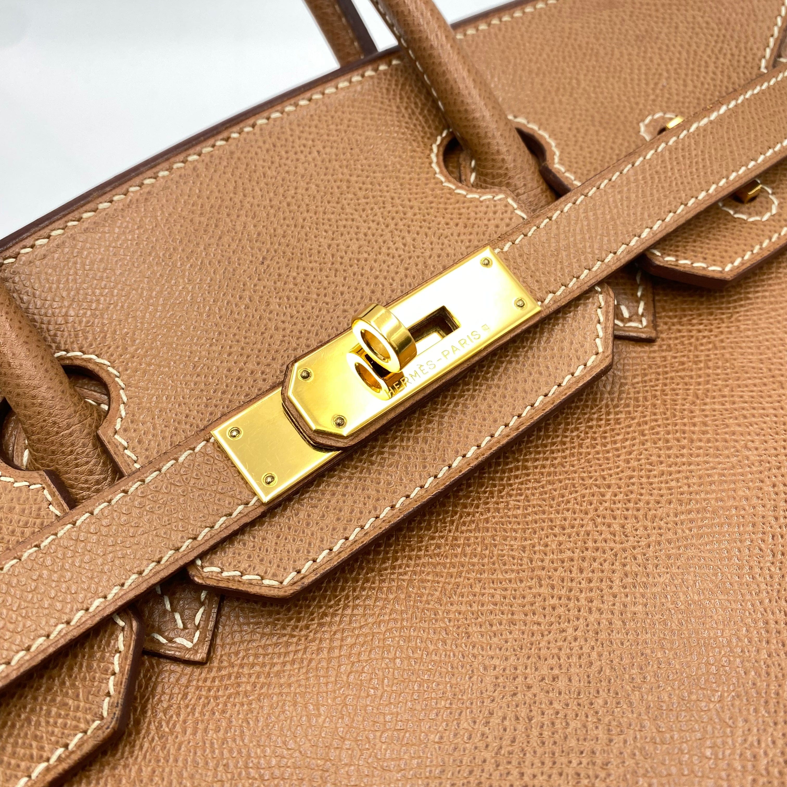 Hermès HERMES BIRKIN 30 GOLD COUCHEVEL HAND BAG □G