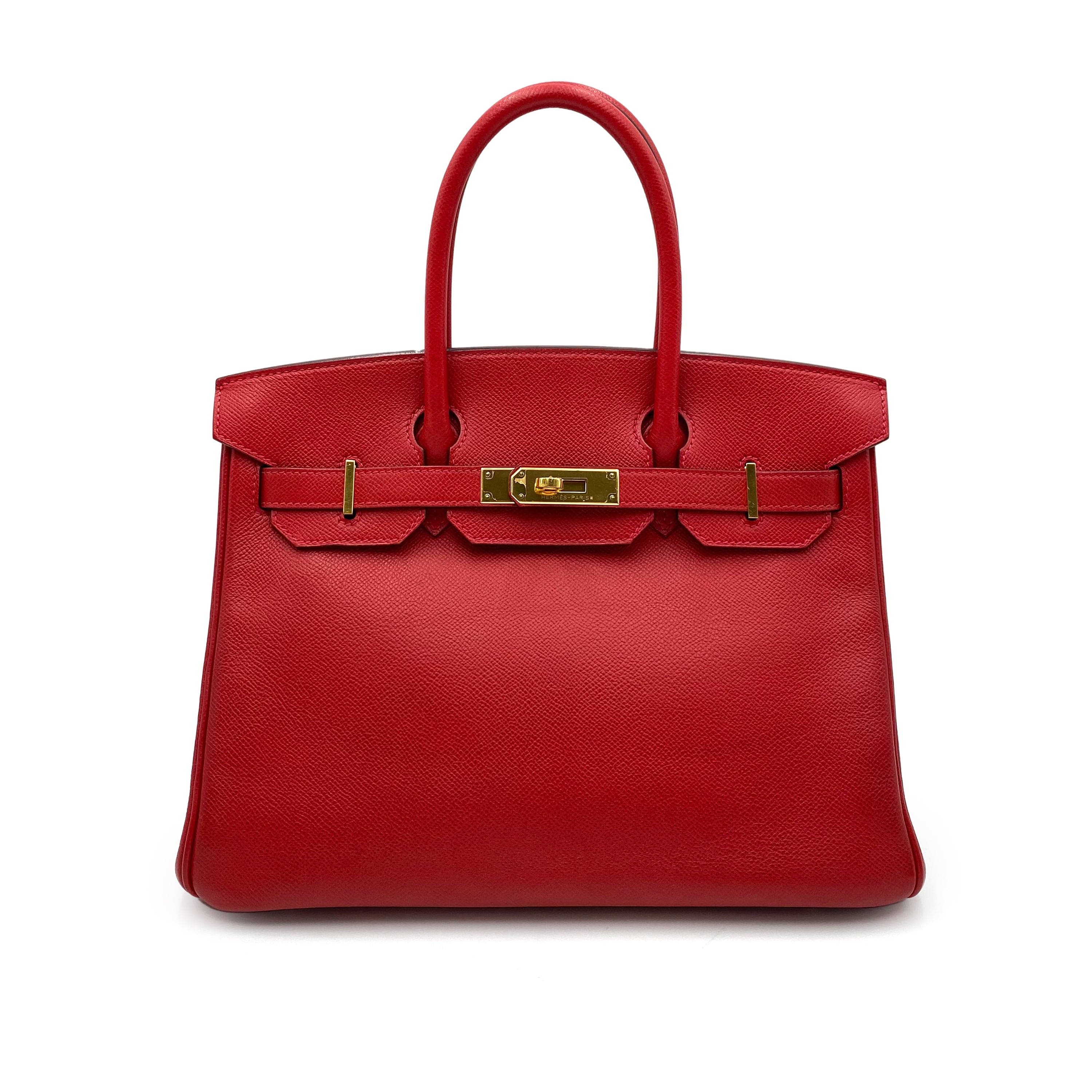 Hermès HERMES BIRKIN 30 ROUGE CASAQUE EPSON HAND BAG □R GHW90237906