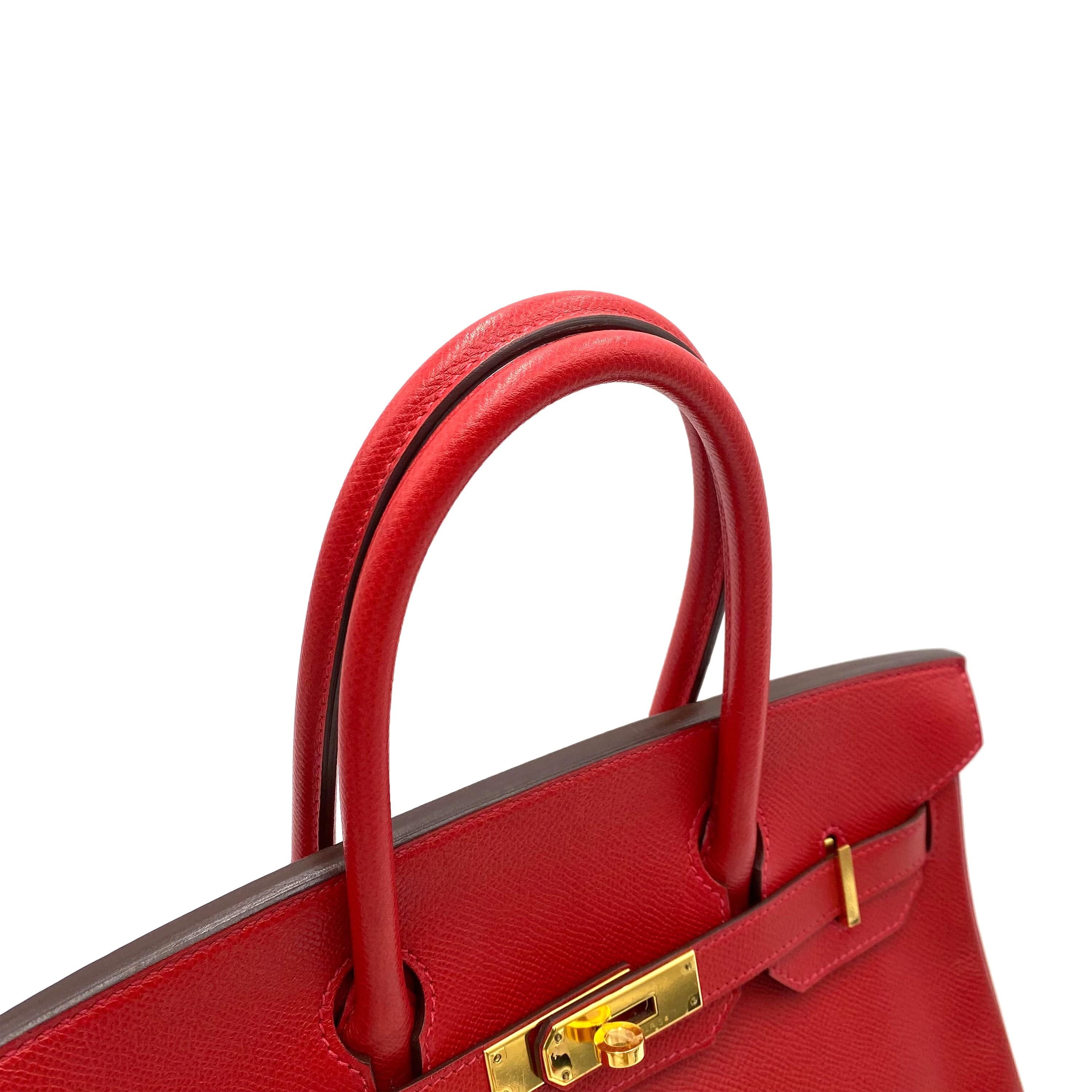 Hermès HERMES BIRKIN 30 ROUGE CASAQUE EPSON HAND BAG □R GHW90237906