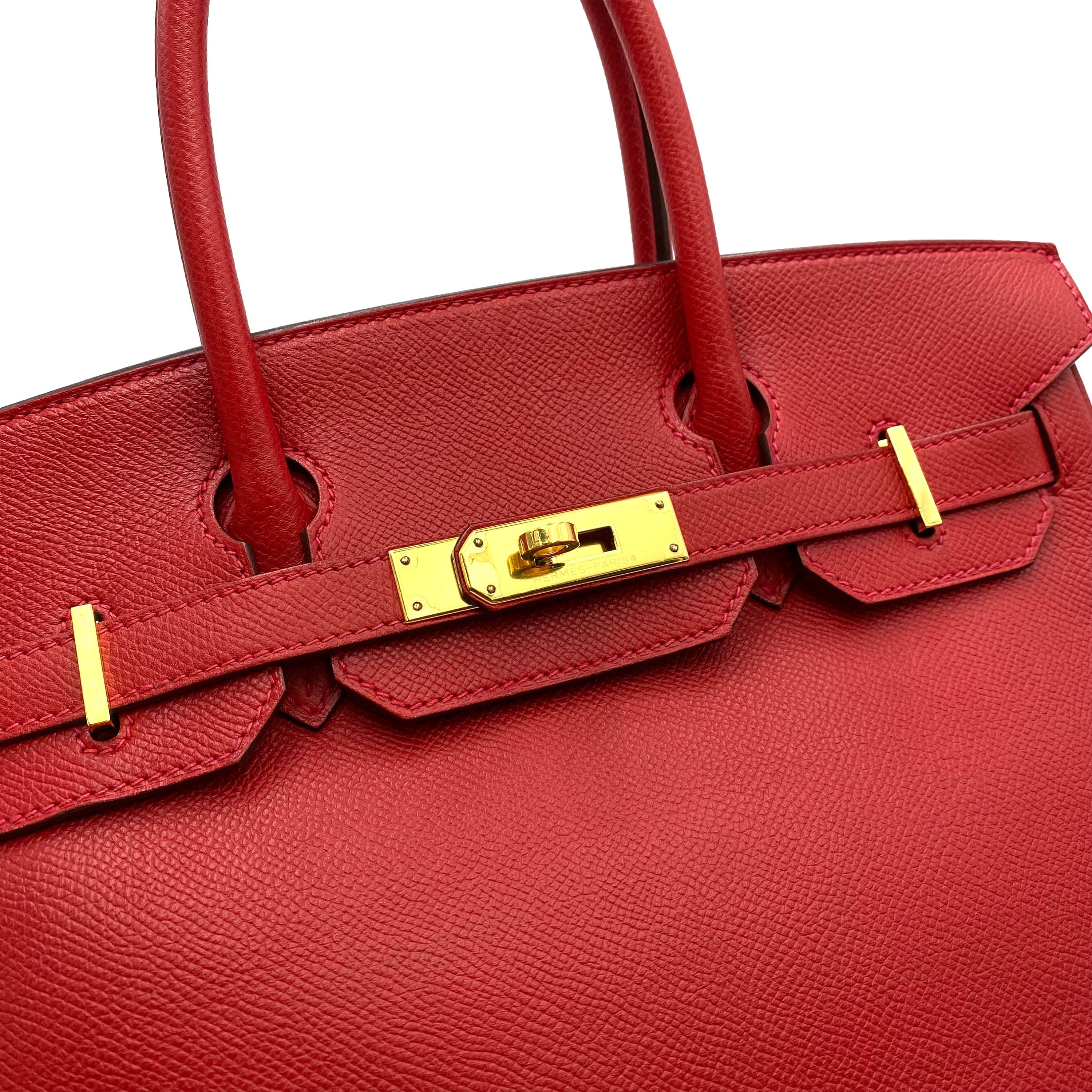 Hermès HERMES BIRKIN 30 ROUGE CASAQUE EPSON HAND BAG □R GHW90237906