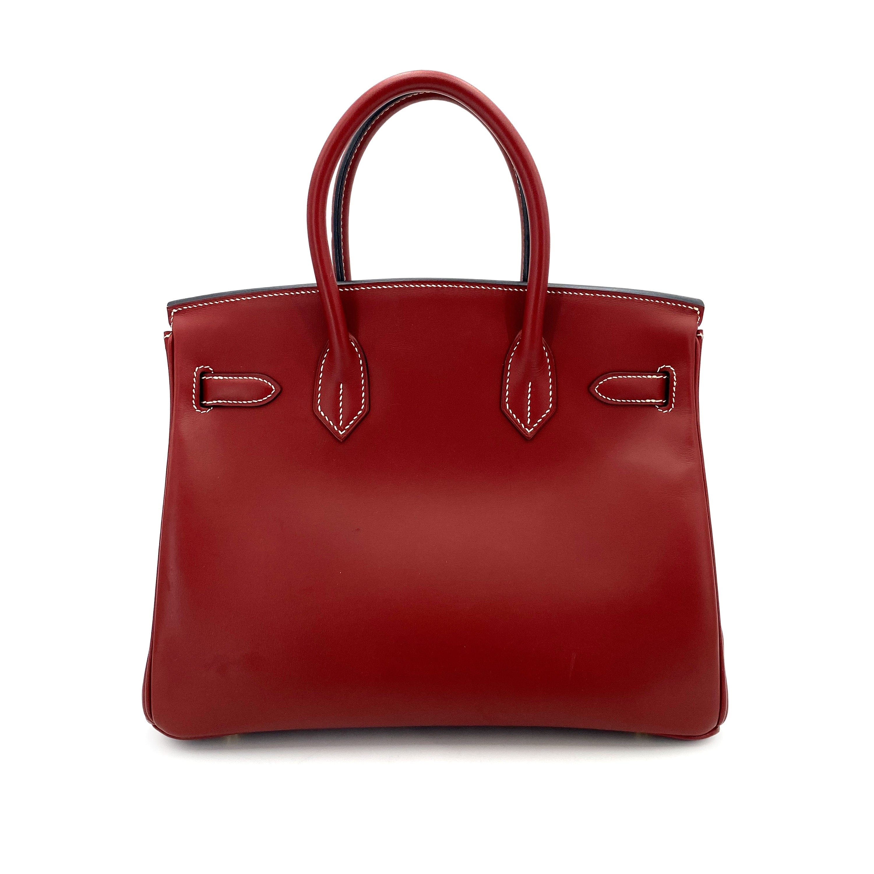 HERMES HERMES BIRKIN 30 ROUGE H CHAMONIX HAND BAG □E GHW 90247389