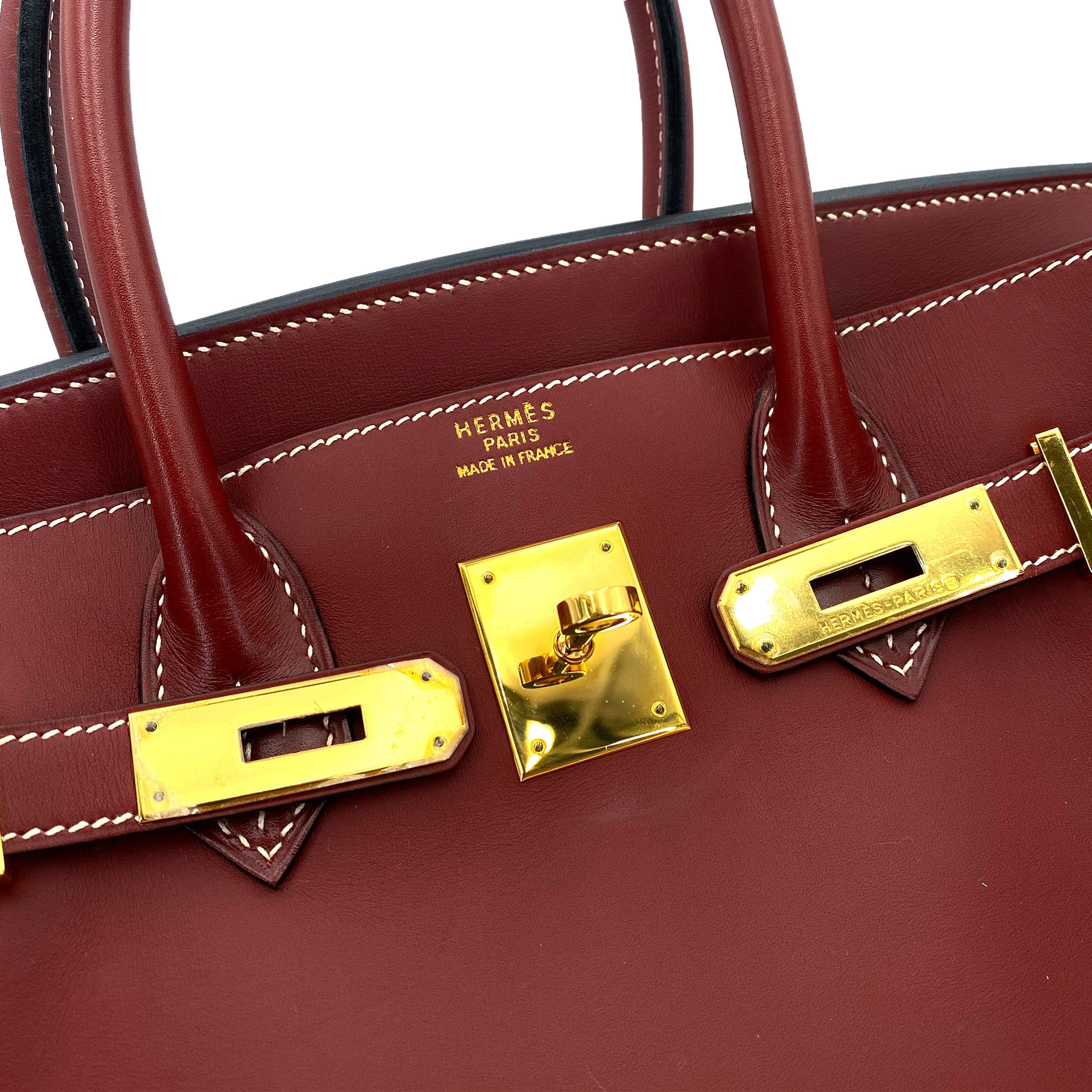 HERMES HERMES BIRKIN 30 ROUGE H CHAMONIX HAND BAG □E GHW 90247389