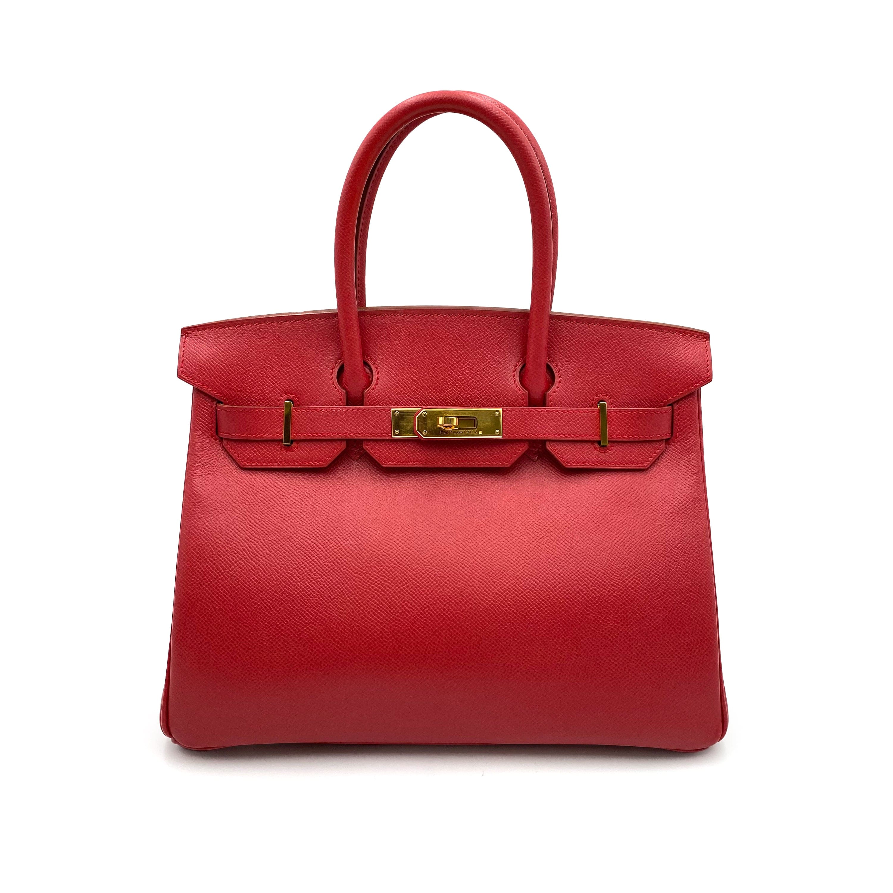 Hermès HERMES BIRKIN 30 ROUGE VIF COUCHEVEL HAND BAG □B GHW 90230409