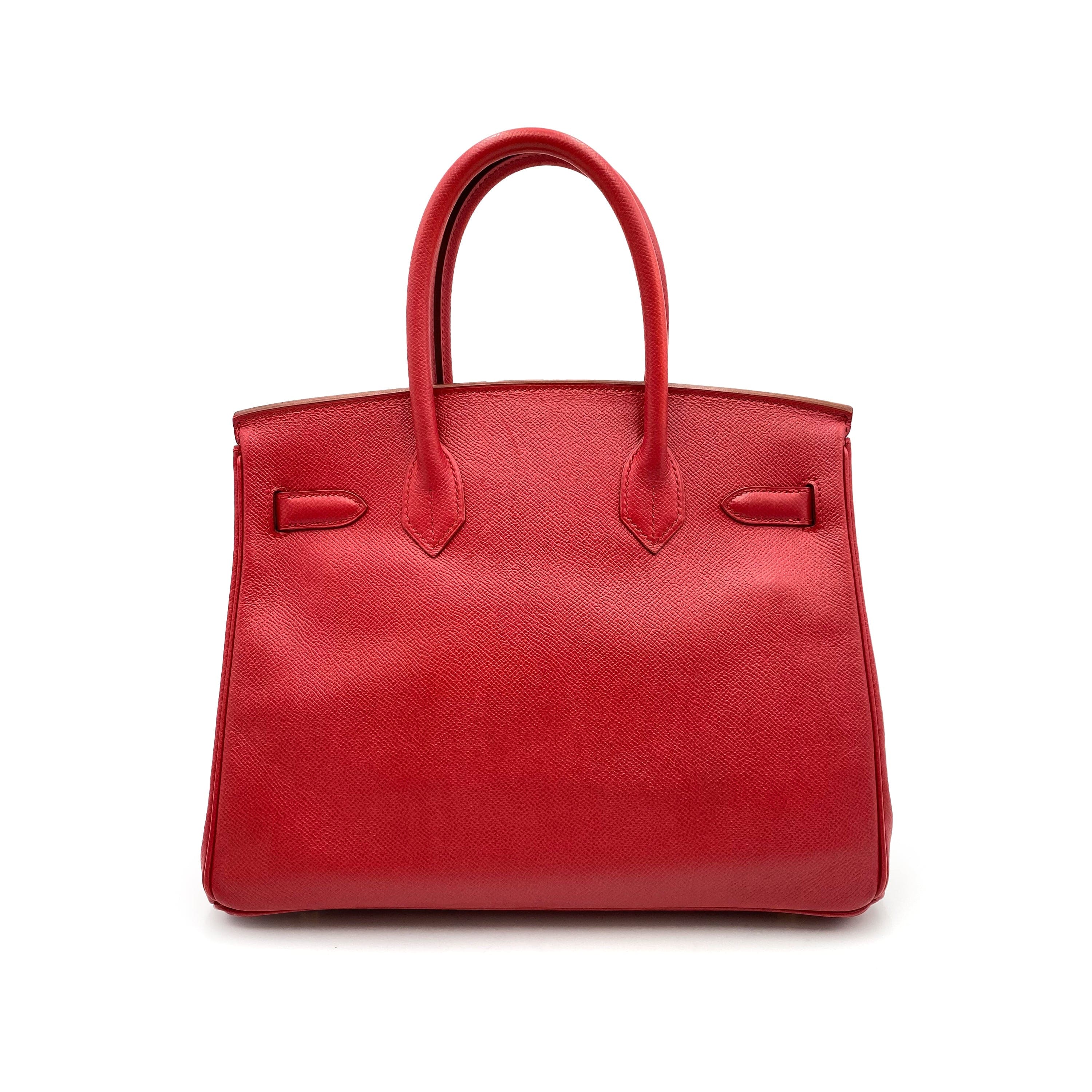 Hermès HERMES BIRKIN 30 ROUGE VIF COUCHEVEL HAND BAG □B GHW 90230409