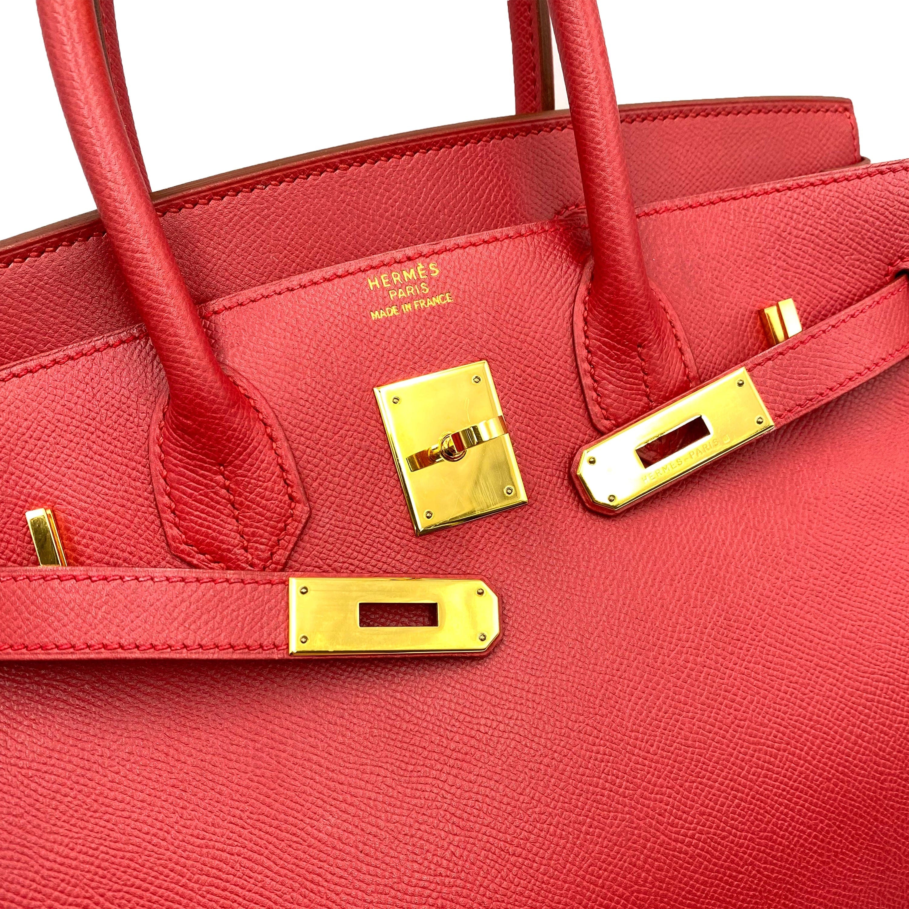 Hermès HERMES BIRKIN 30 ROUGE VIF COUCHEVEL HAND BAG □B GHW 90230409