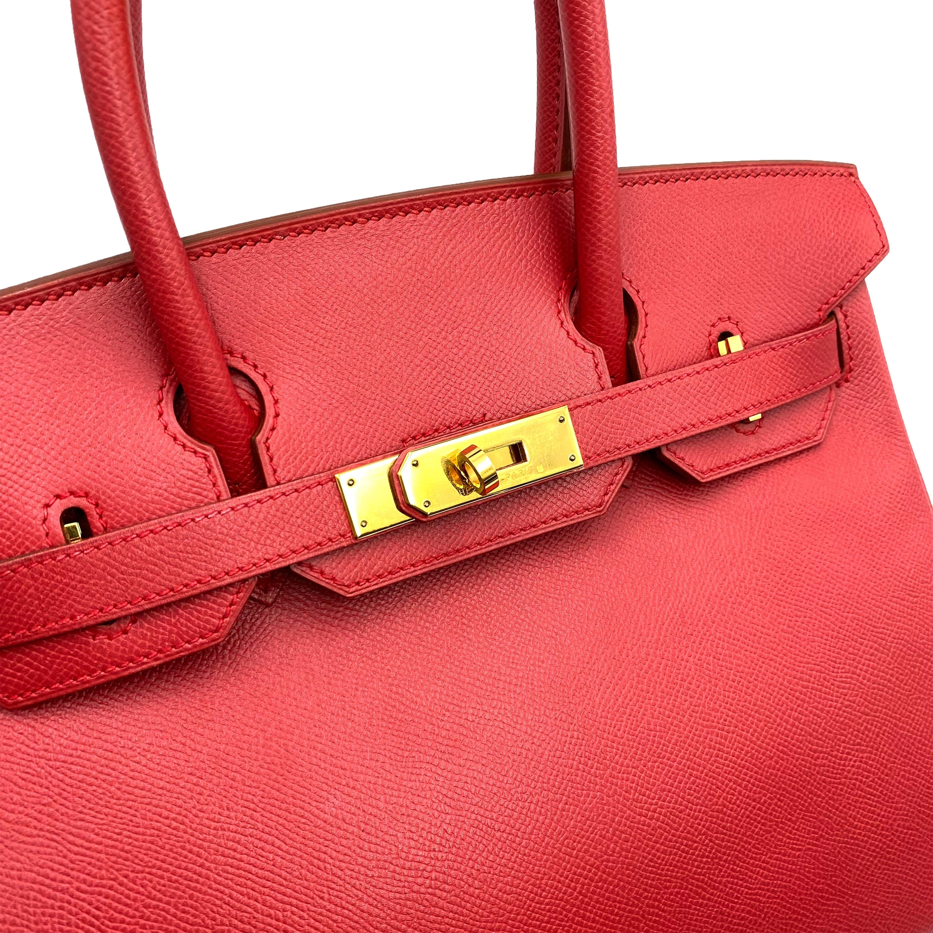 Hermès HERMES BIRKIN 30 ROUGE VIF COUCHEVEL HAND BAG □B GHW 90230409