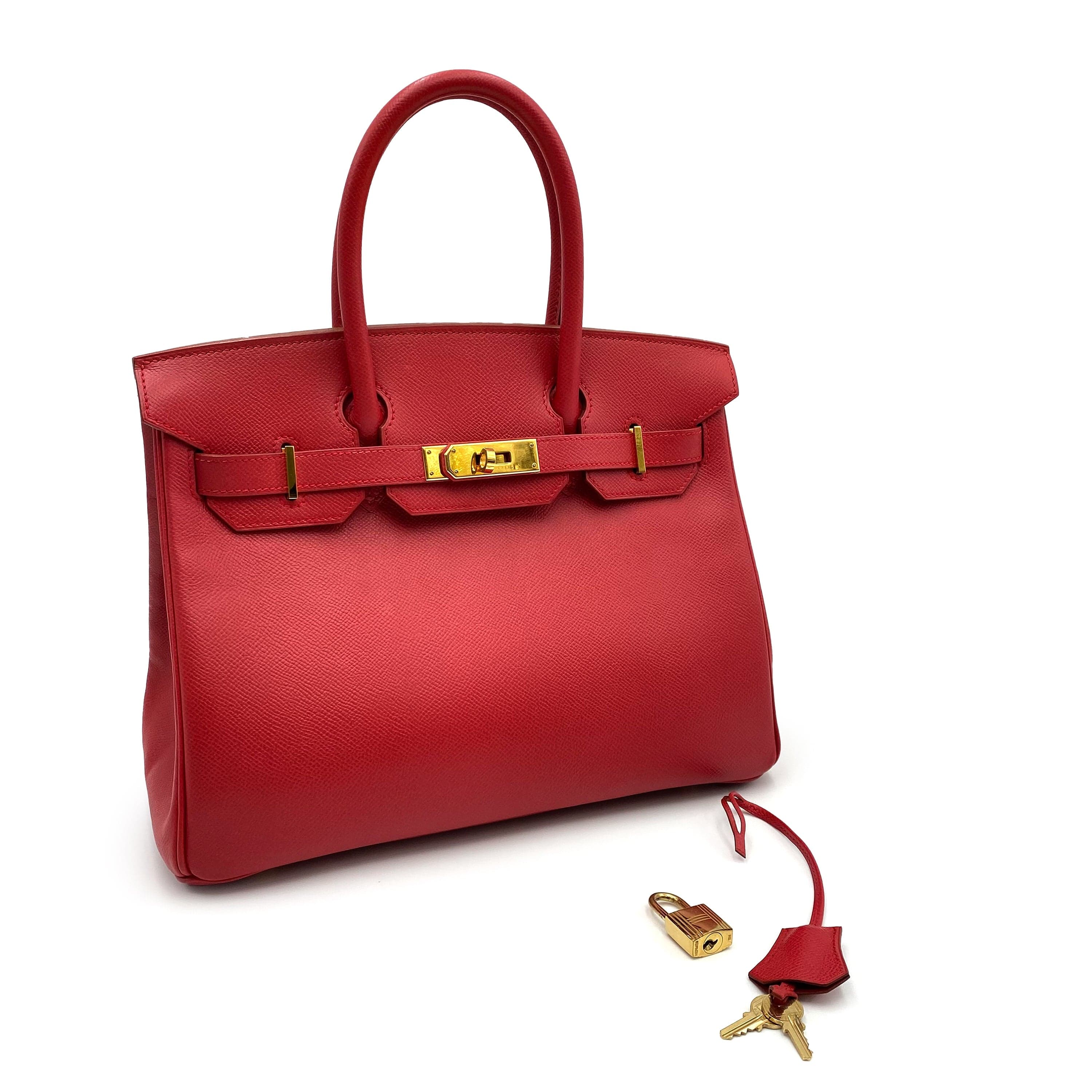 Hermès HERMES BIRKIN 30 ROUGE VIF COUCHEVEL HAND BAG □B GHW 90230409