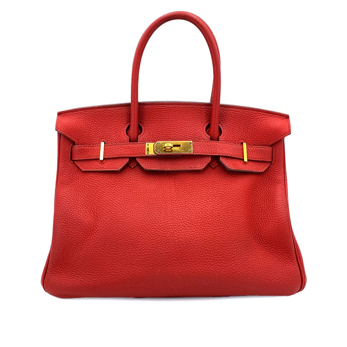 HERMES HERMES BIRKIN 30 ROUGE VIF TOGO HAND BAG T GHW 90250924