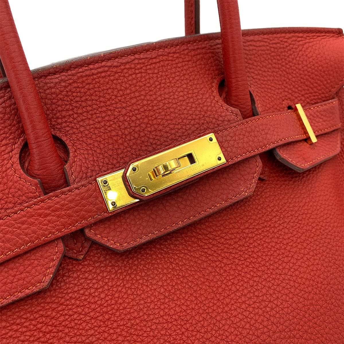 HERMES HERMES BIRKIN 30 ROUGE VIF TOGO HAND BAG T GHW 90250924