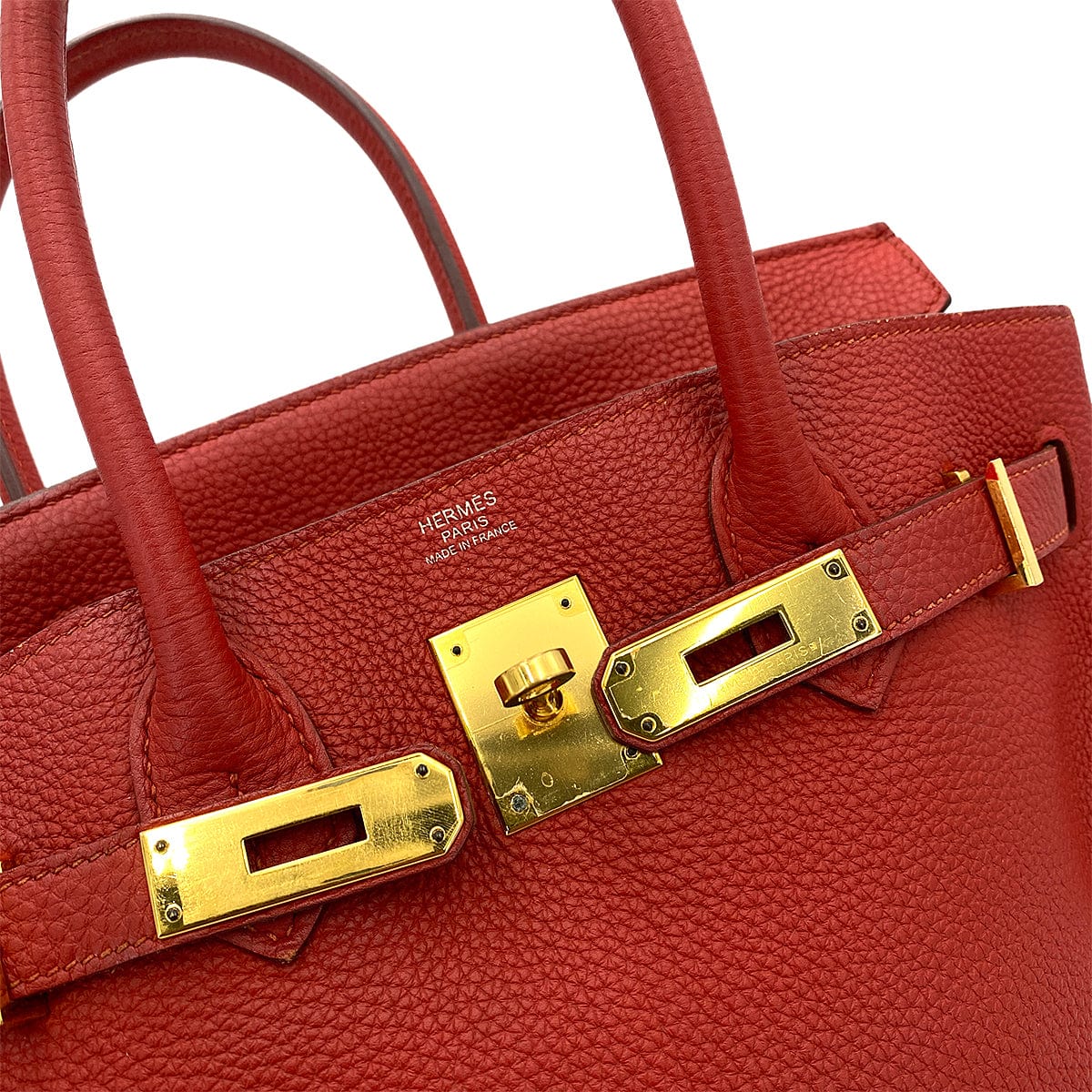 HERMES HERMES BIRKIN 30 ROUGE VIF TOGO HAND BAG T GHW 90250924