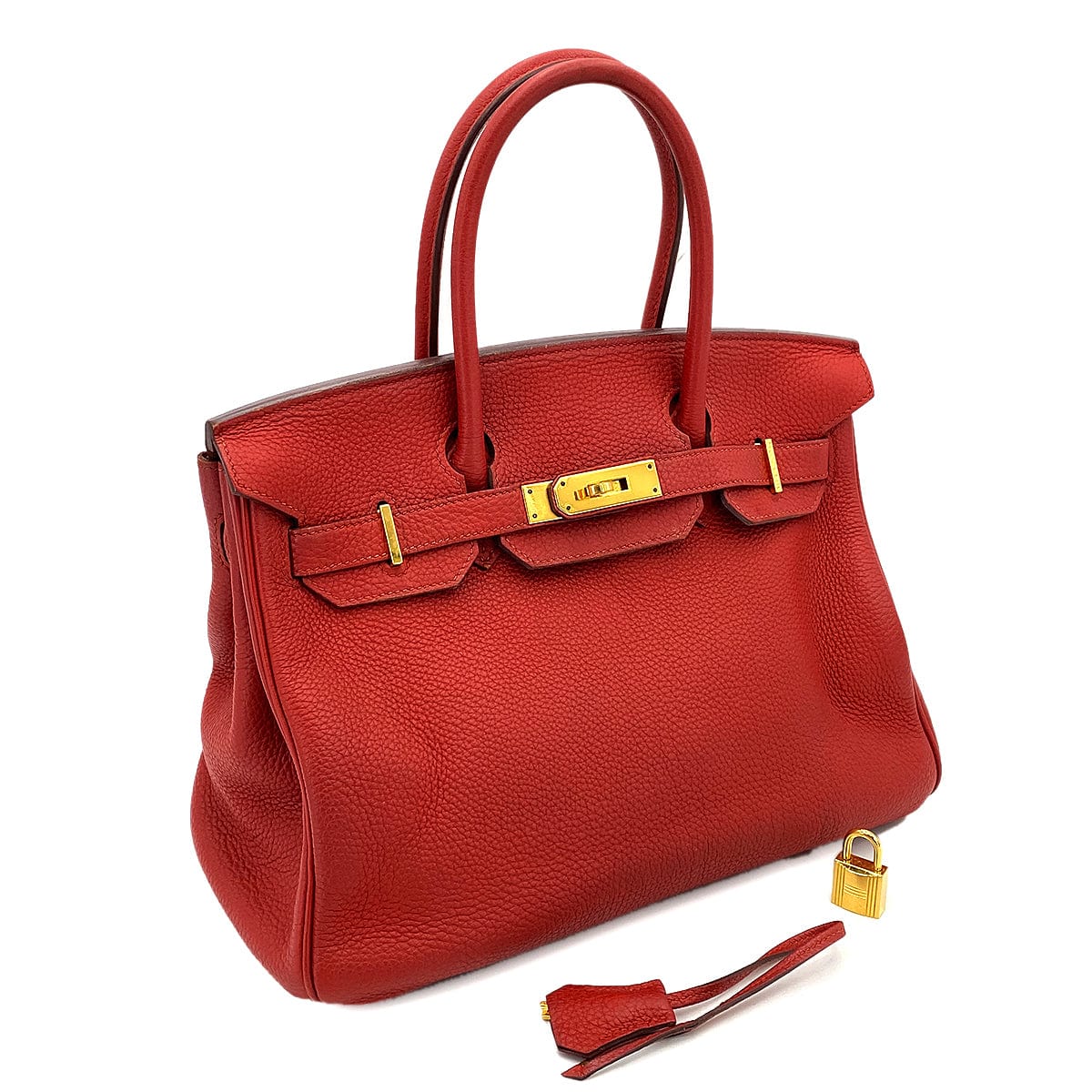 HERMES HERMES BIRKIN 30 ROUGE VIF TOGO HAND BAG T GHW 90250924