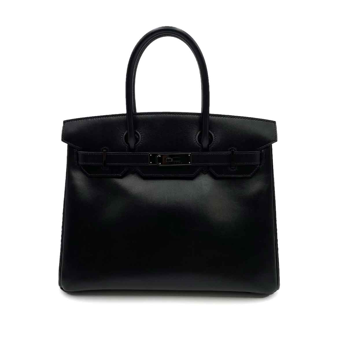 Hermès HERMES BIRKIN 30  SO BLACK BOX CALF HAND BAG BHW ▢O 90232162