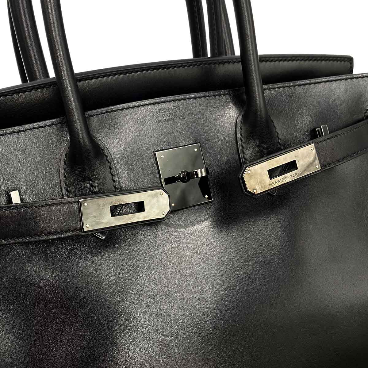 Hermès HERMES BIRKIN 30  SO BLACK BOX CALF HAND BAG BHW ▢O 90232162