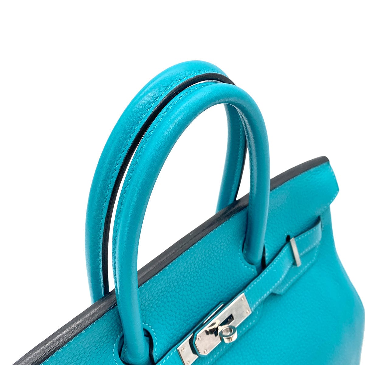 HERMES HERMES BIRKIN 30 TURQUOISE CLEMENCE PHW #R 90251078