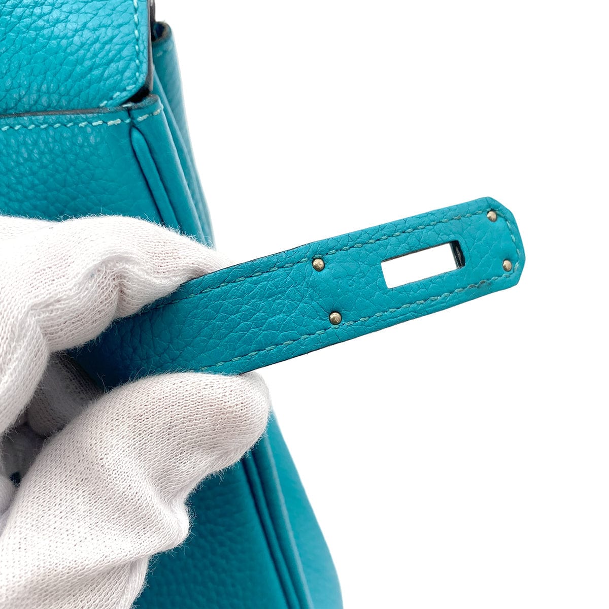 HERMES HERMES BIRKIN 30 TURQUOISE CLEMENCE PHW #R 90251078