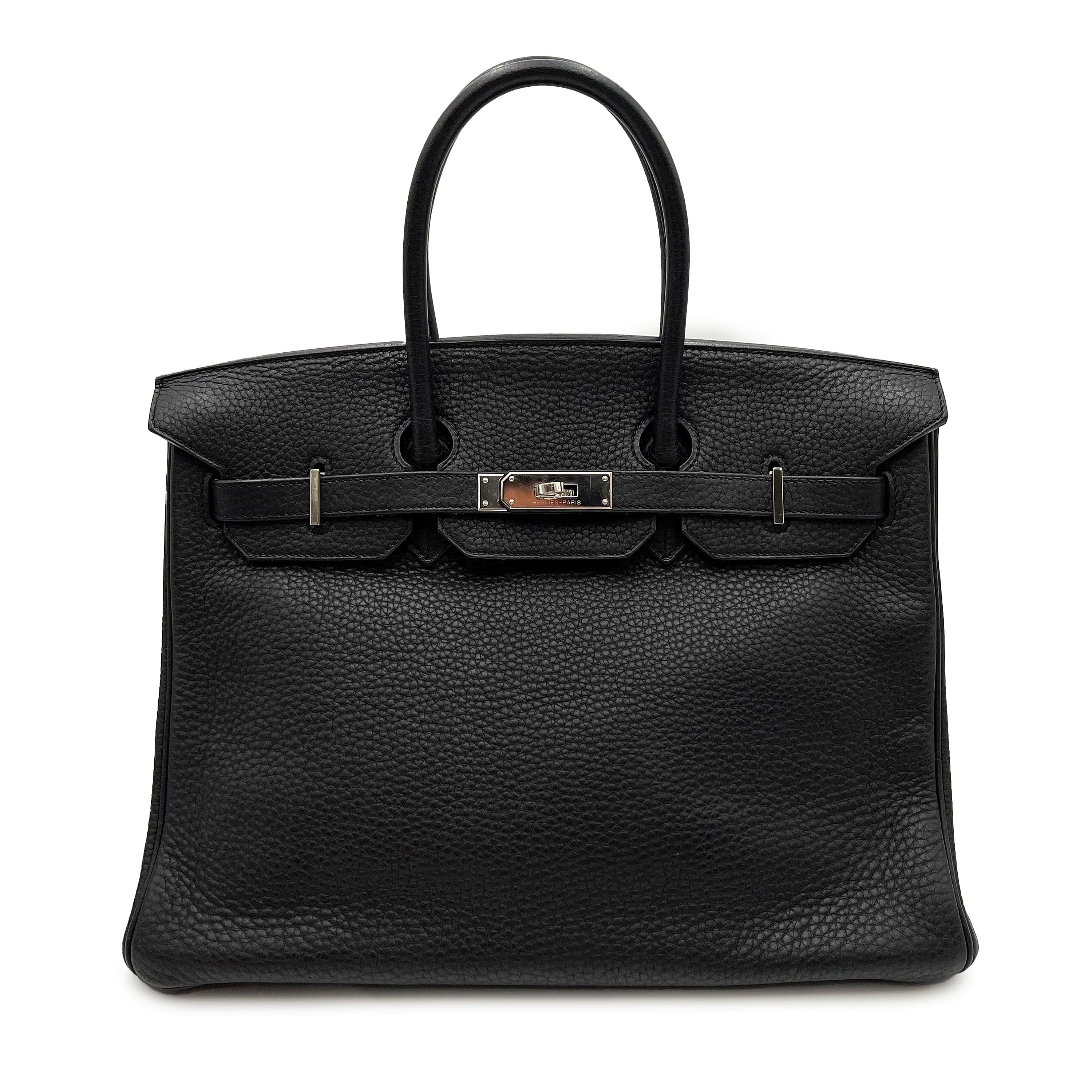 Hermès HERMES BIRKIN 35 BLACK Clemence HAND BAG □K PHW 90225657