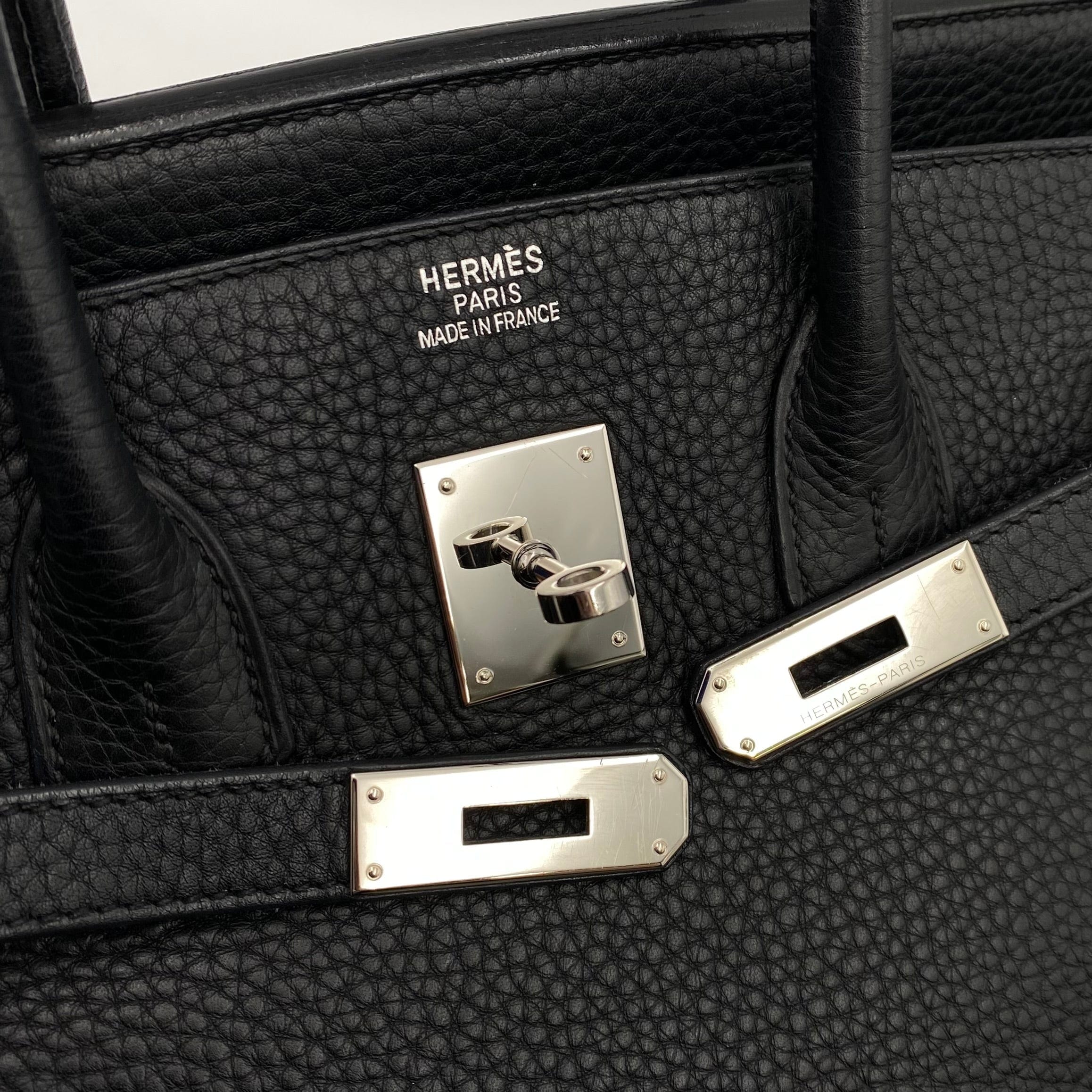 Hermès HERMES BIRKIN 35 BLACK Clemence HAND BAG □K PHW 90225657