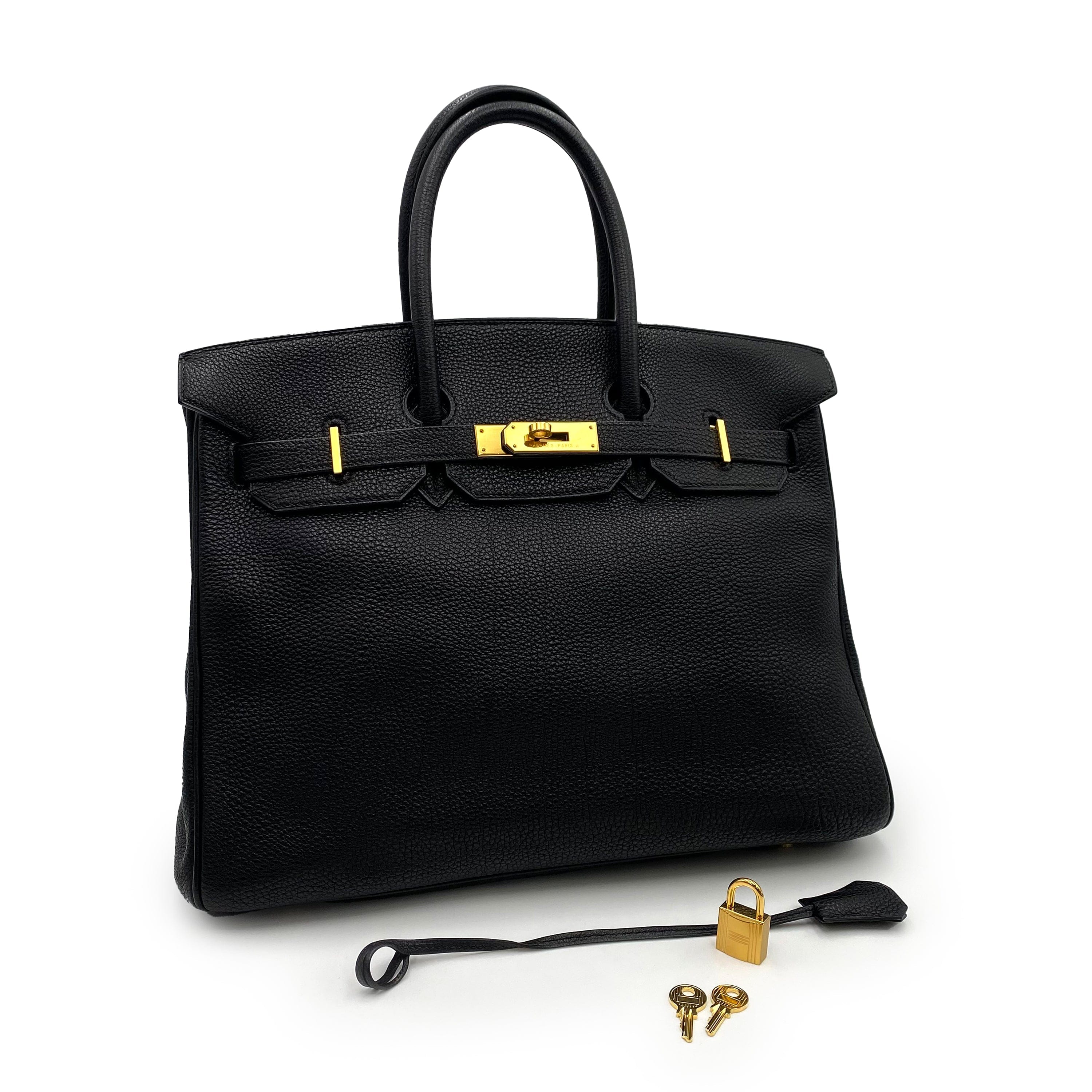 Hermès HERMES BIRKIN 35 BLACK TOGO HAND BAG □F GHW 90231267