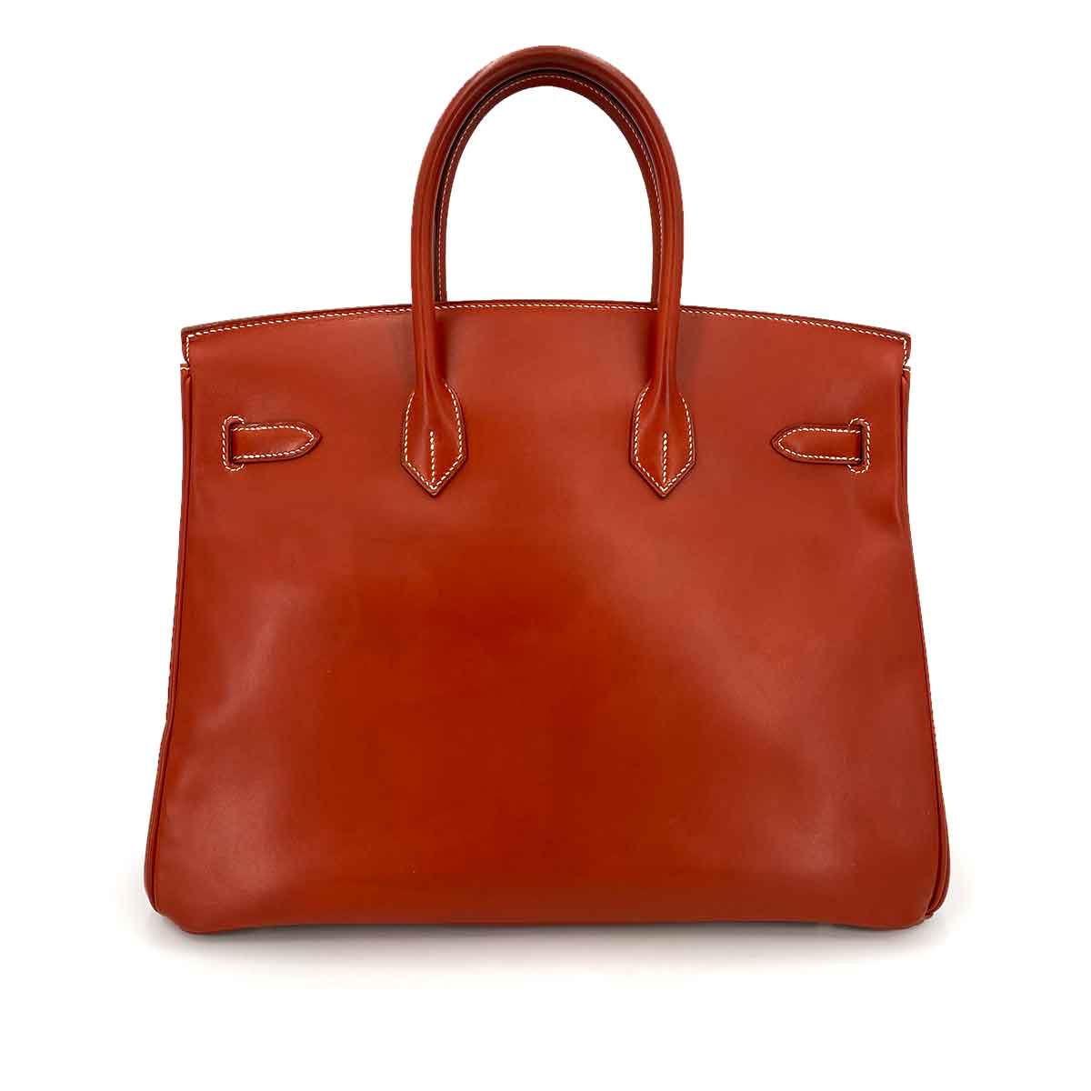 HERMES HERMES BIRKIN 35 BRICK BOXCALF HAND BAG □C 90239087