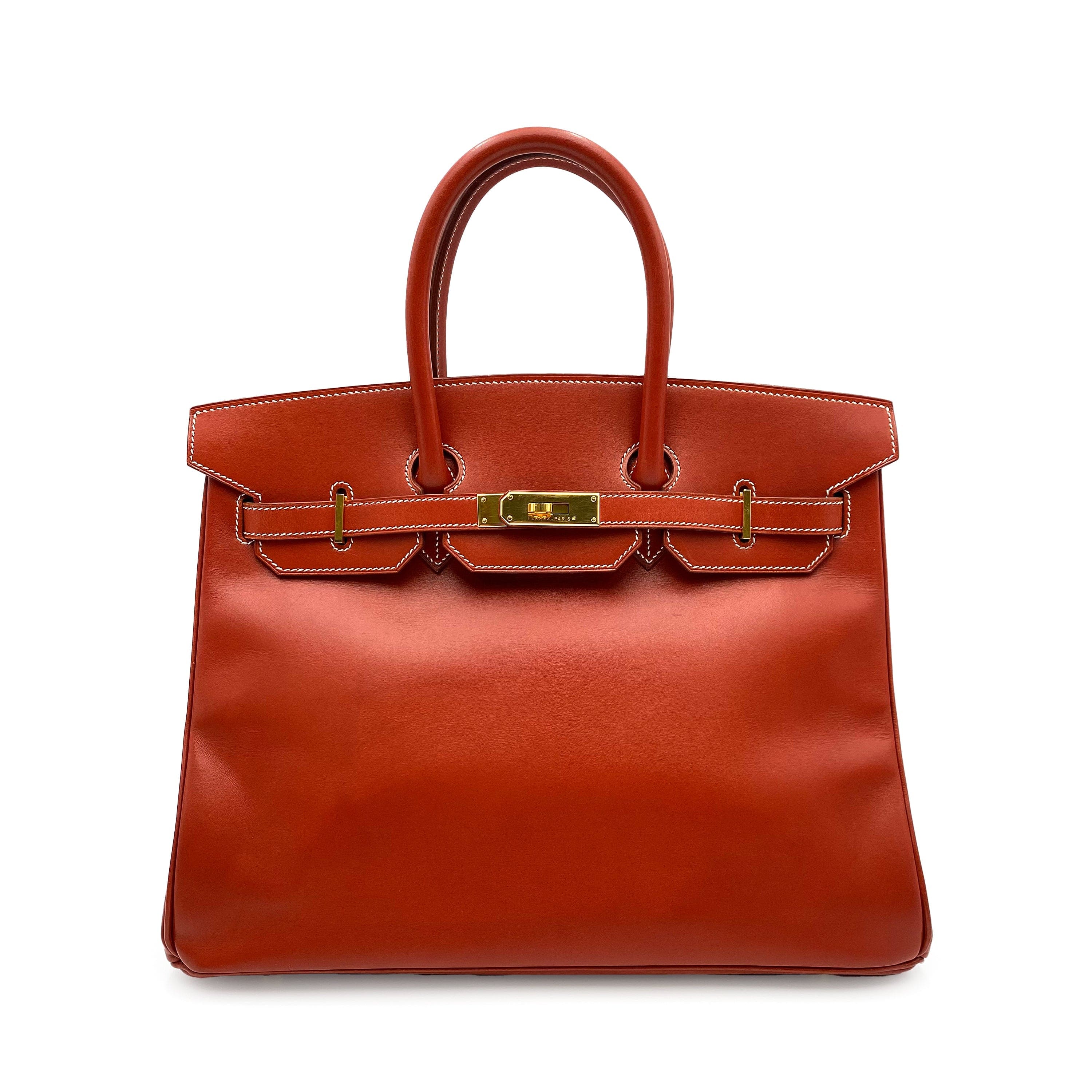 Hermès Hermes Birkin 35 Brique Boxcalf GHW #A