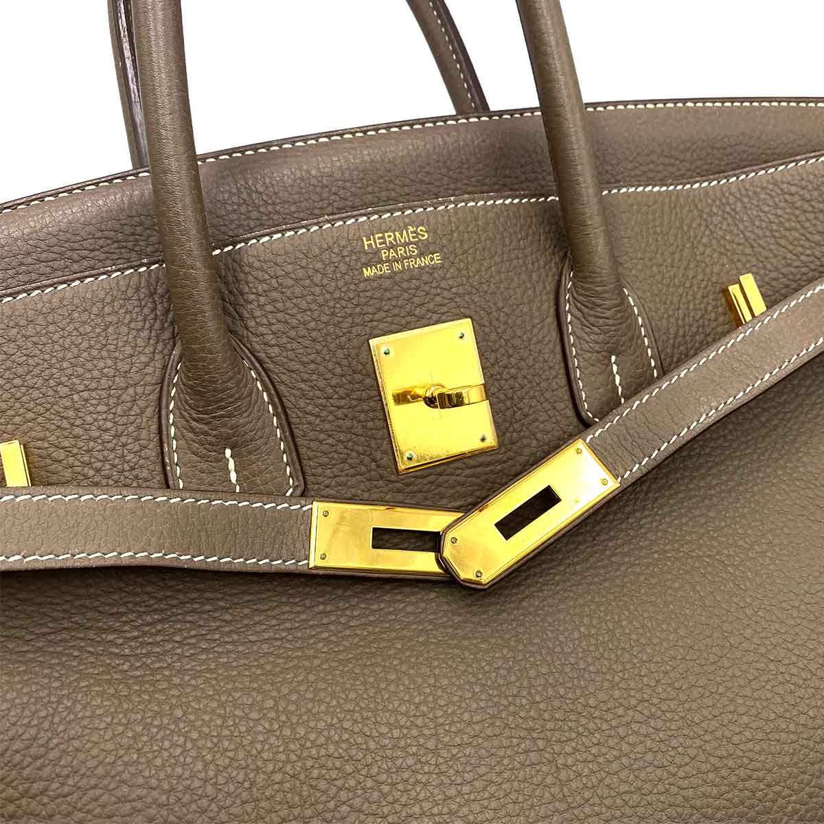 Hermès Hermès Birkin 35 Etoupe Clemence GHW #L 90232071