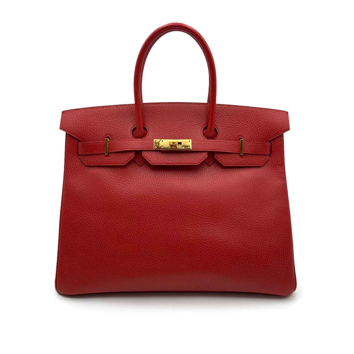 Hermès HERMES BIRKIN 35 RED ARDENNES HAND BAG □A 90232098