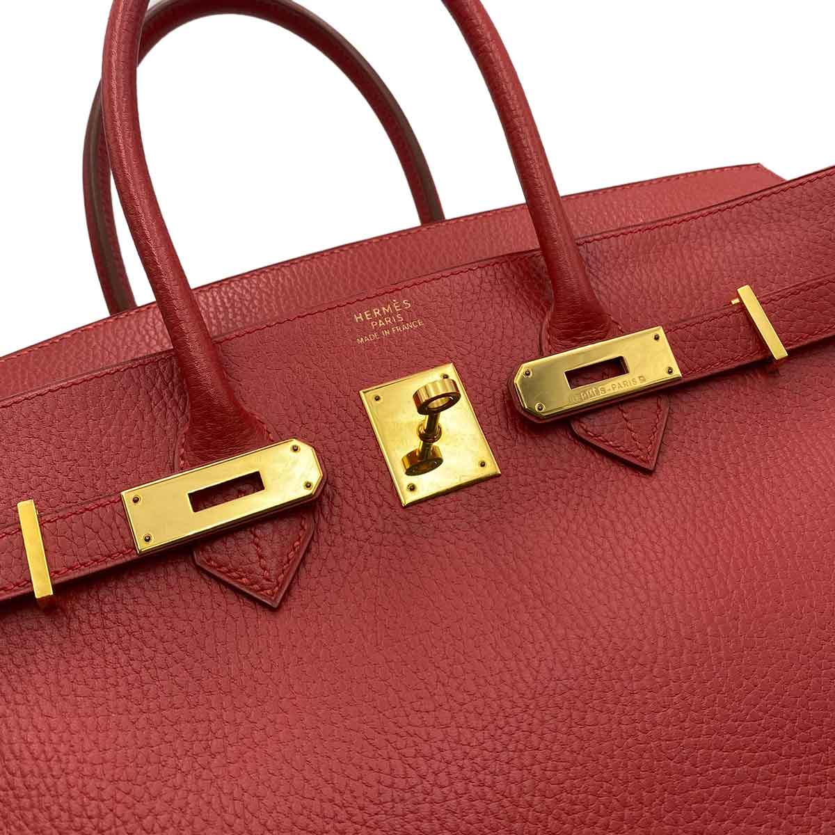 Hermès HERMES BIRKIN 35 RED ARDENNES HAND BAG □A 90232098