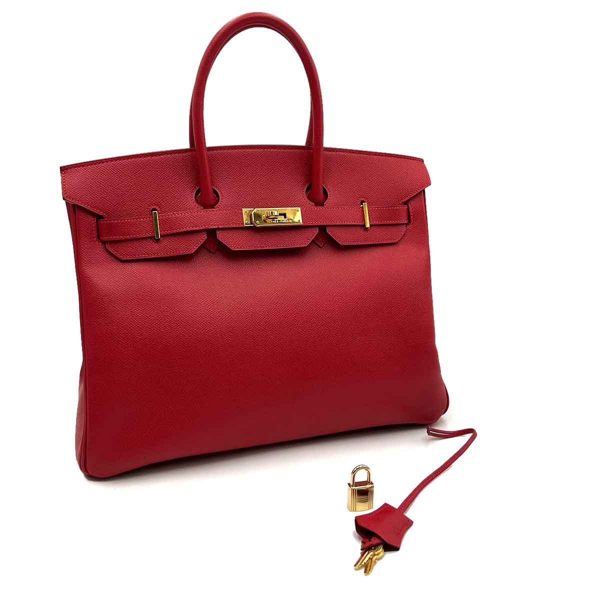 Hermès Hermès Birkin 35 Rouge Epsom GHW #H 90234521