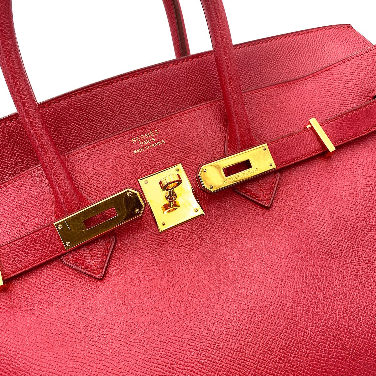 HERMES HERMES BIRKIN 35 ROUGE VIF COUCHEVEL HAND BAG 〇Z 90246313