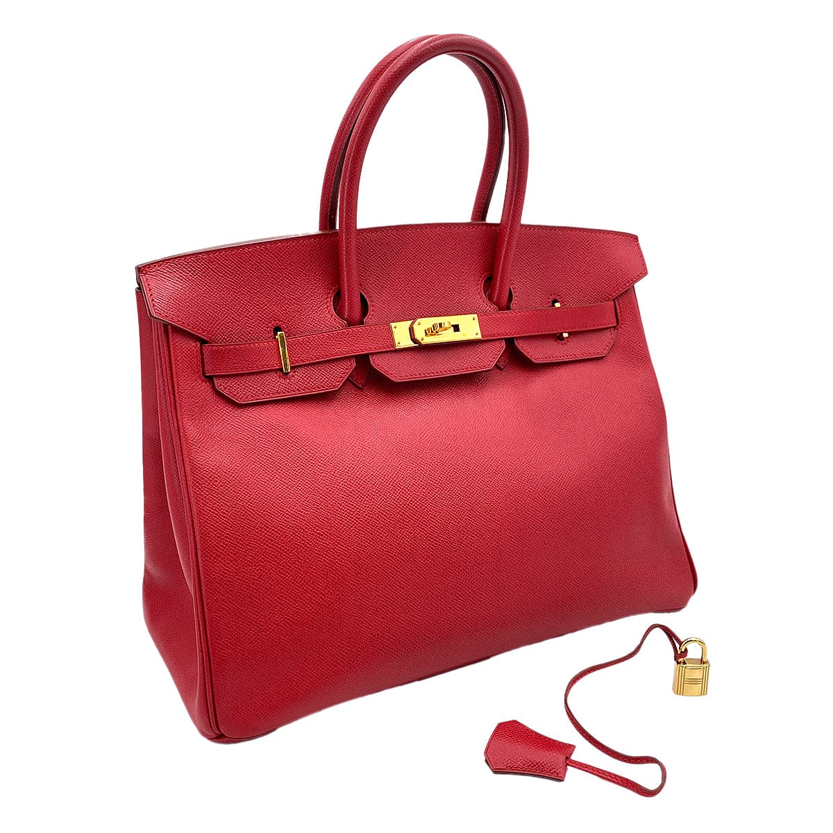 HERMES HERMES BIRKIN 35 ROUGE VIF COUCHEVEL HAND BAG 〇Z 90246313