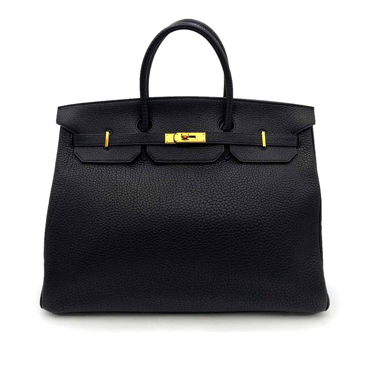 Hermès HERMES BIRKIN 40 BLACK FJORD HAND BAG □C GHW 90235914