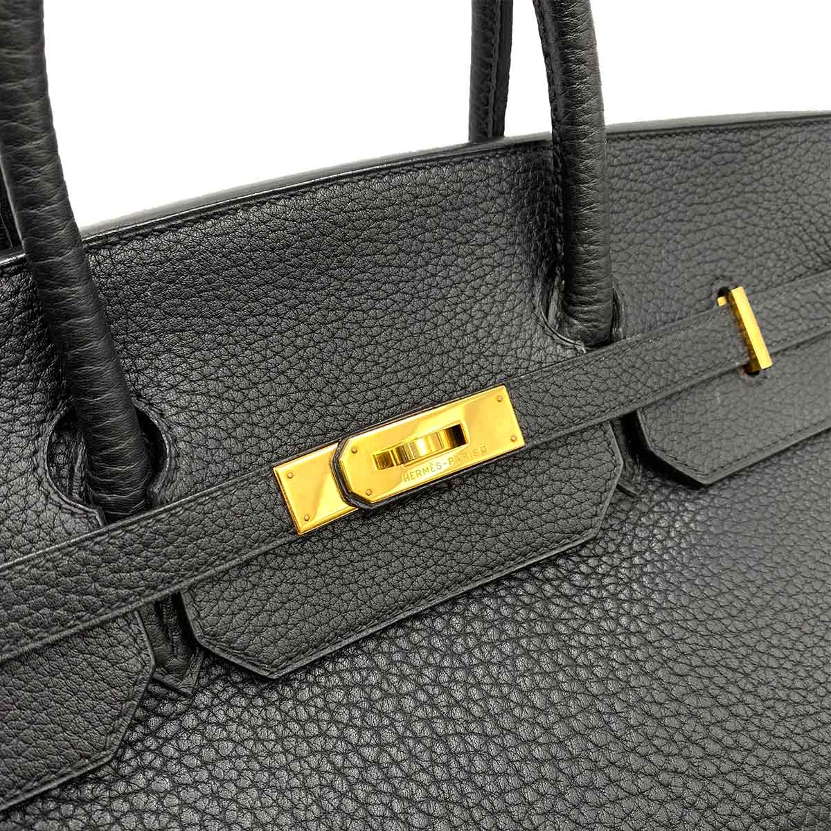 Hermès HERMES BIRKIN 40 BLACK FJORD HAND BAG □C GHW 90235914