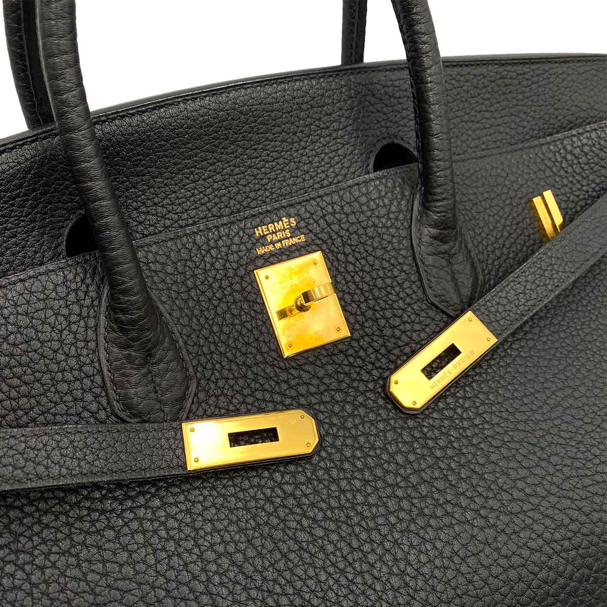 Hermès HERMES BIRKIN 40 BLACK FJORD HAND BAG □C GHW 90235914