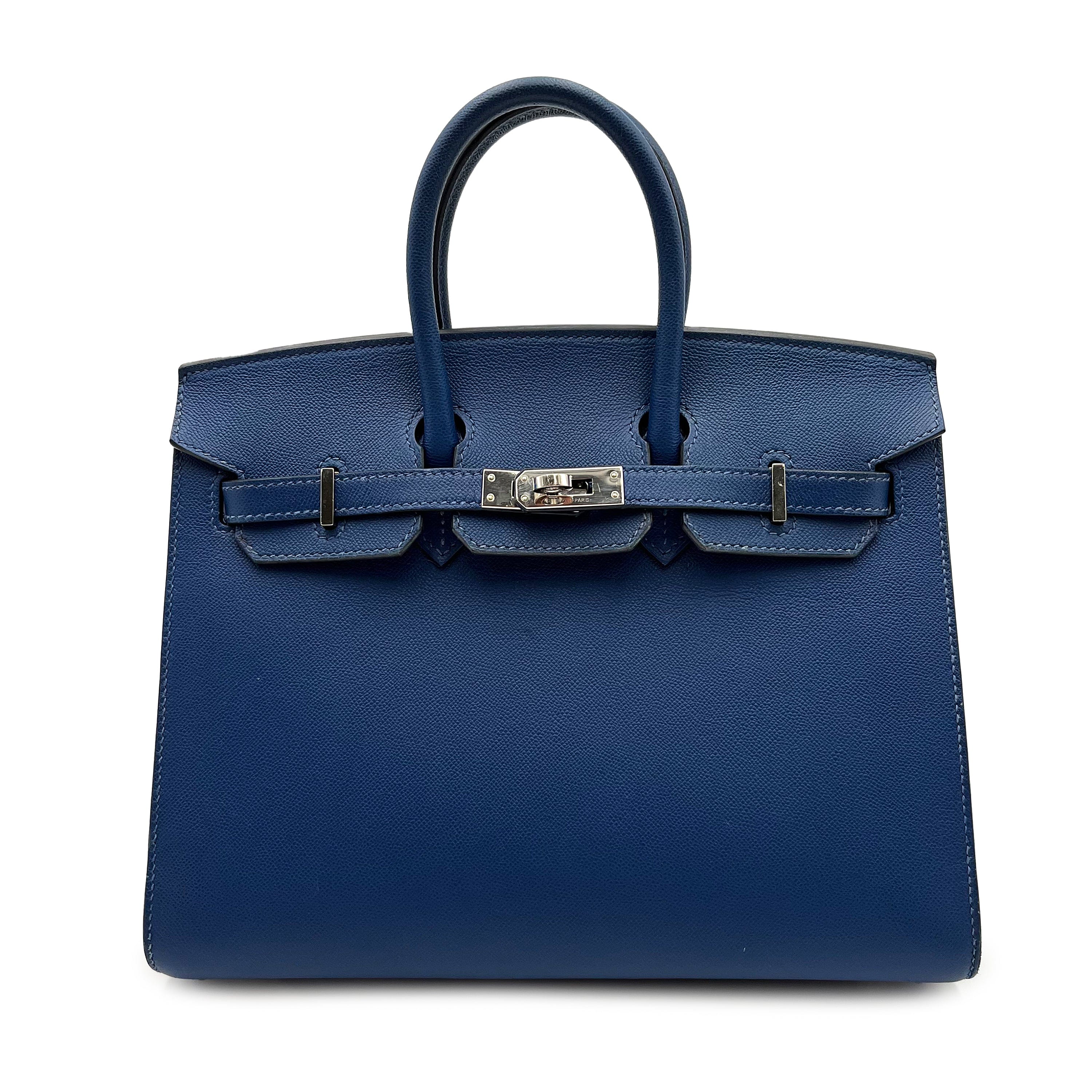 Hermès HERMES BIRKIN SELLIER 25 BLUE TYPE MADAME HAND BAG Z SHW 90225277