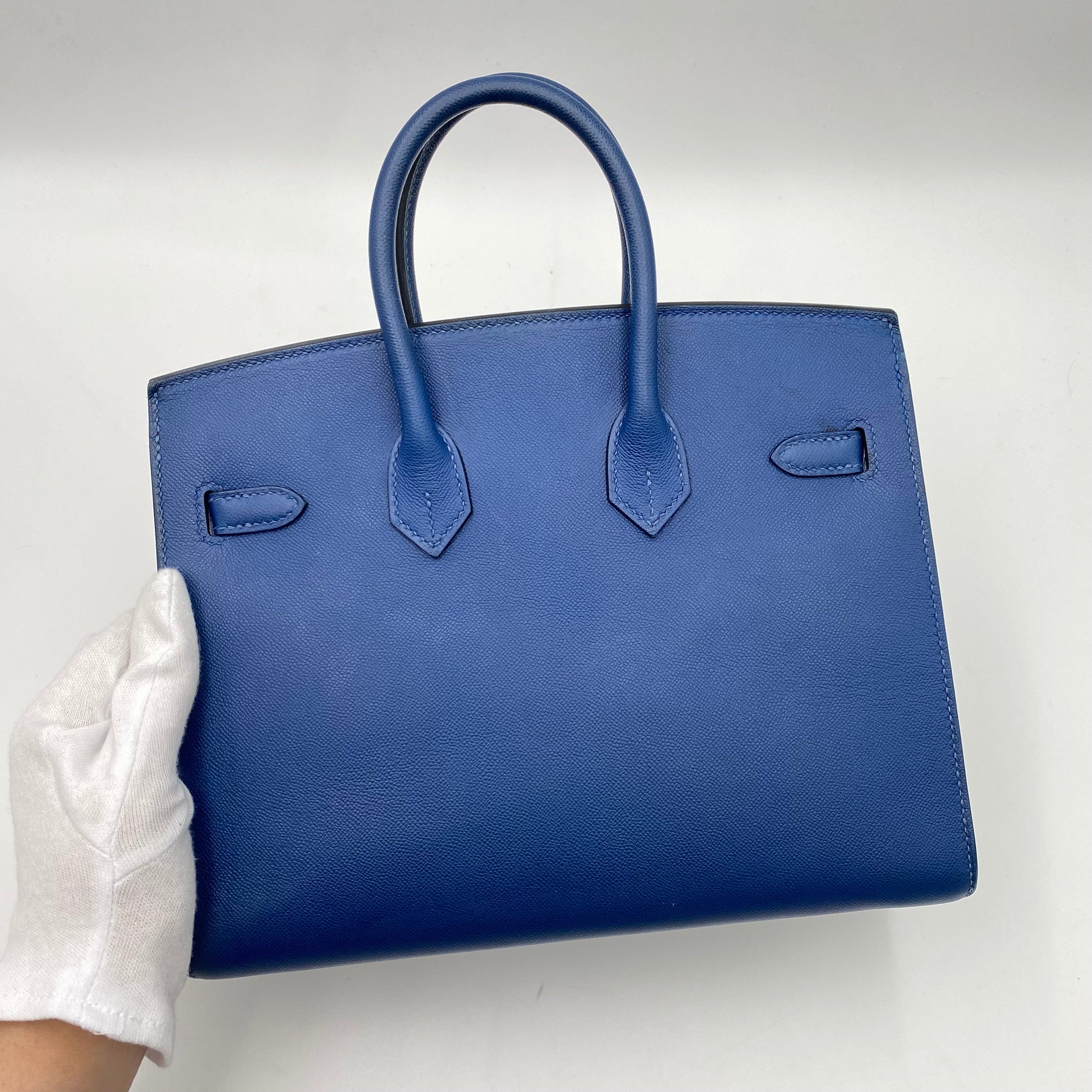 Hermès HERMES BIRKIN SELLIER 25 BLUE TYPE MADAME HAND BAG Z SHW 90225277