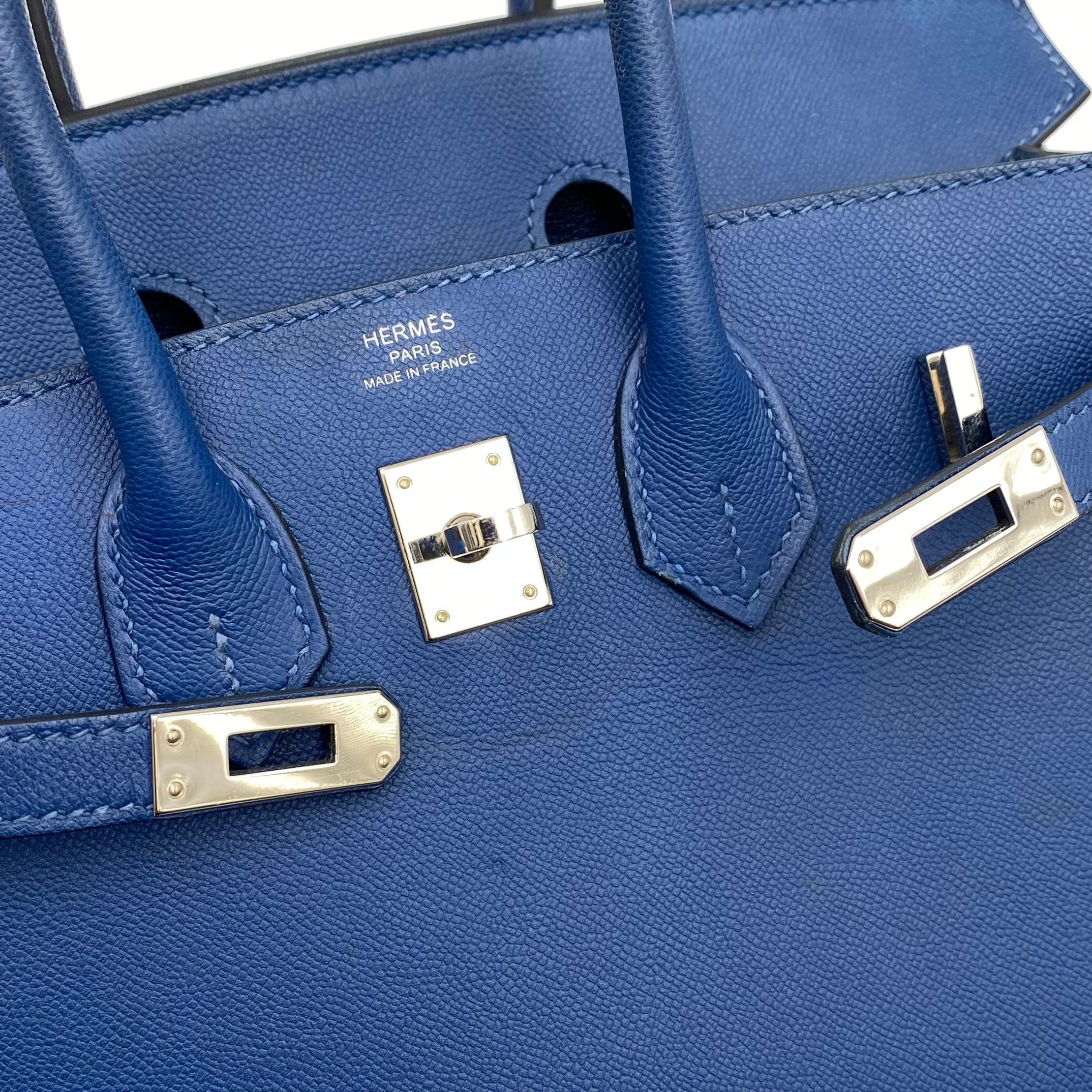 Hermès HERMES BIRKIN SELLIER 25 BLUE TYPE MADAME HAND BAG Z SHW 90225277