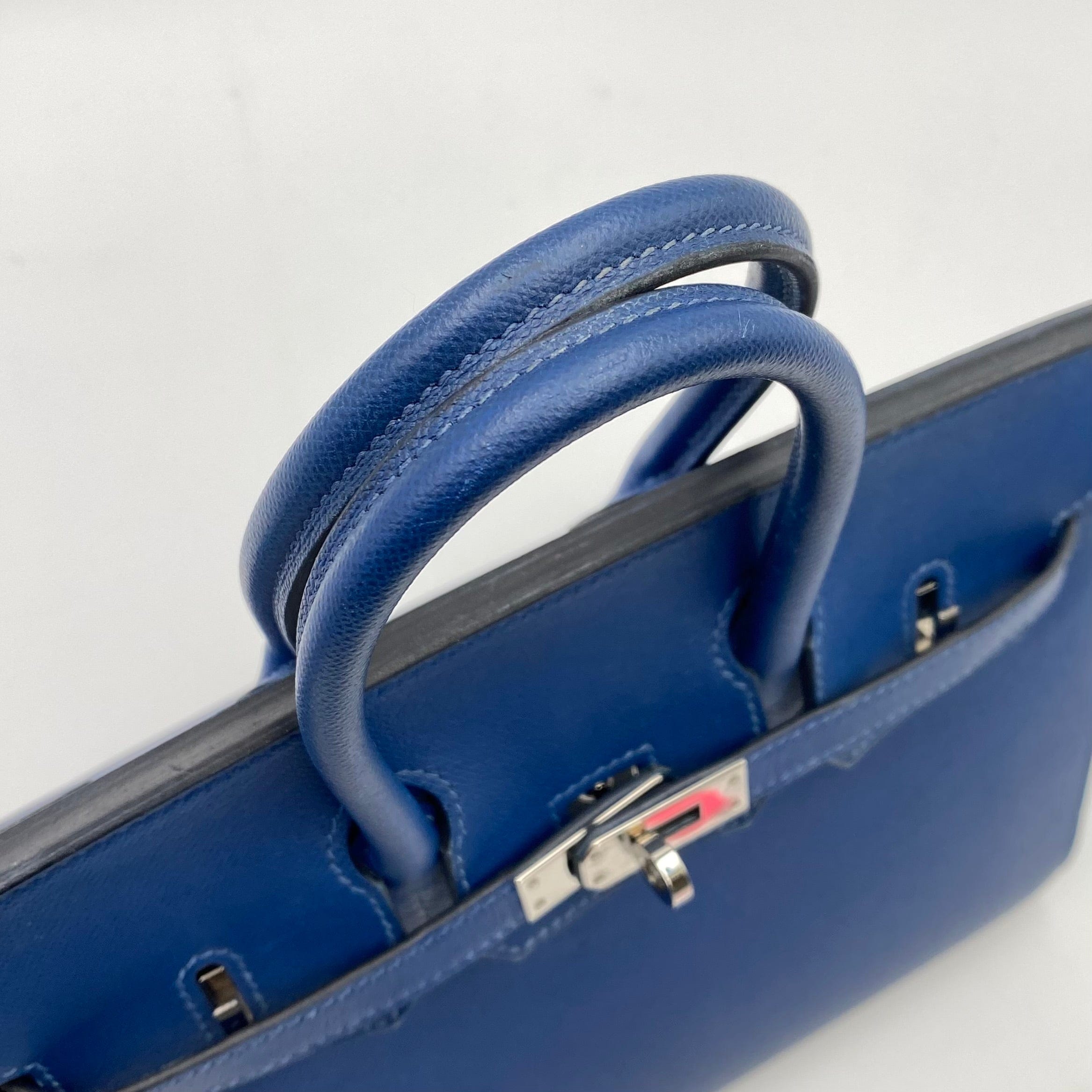 Hermès HERMES BIRKIN SELLIER 25 BLUE TYPE MADAME HAND BAG Z SHW 90225277