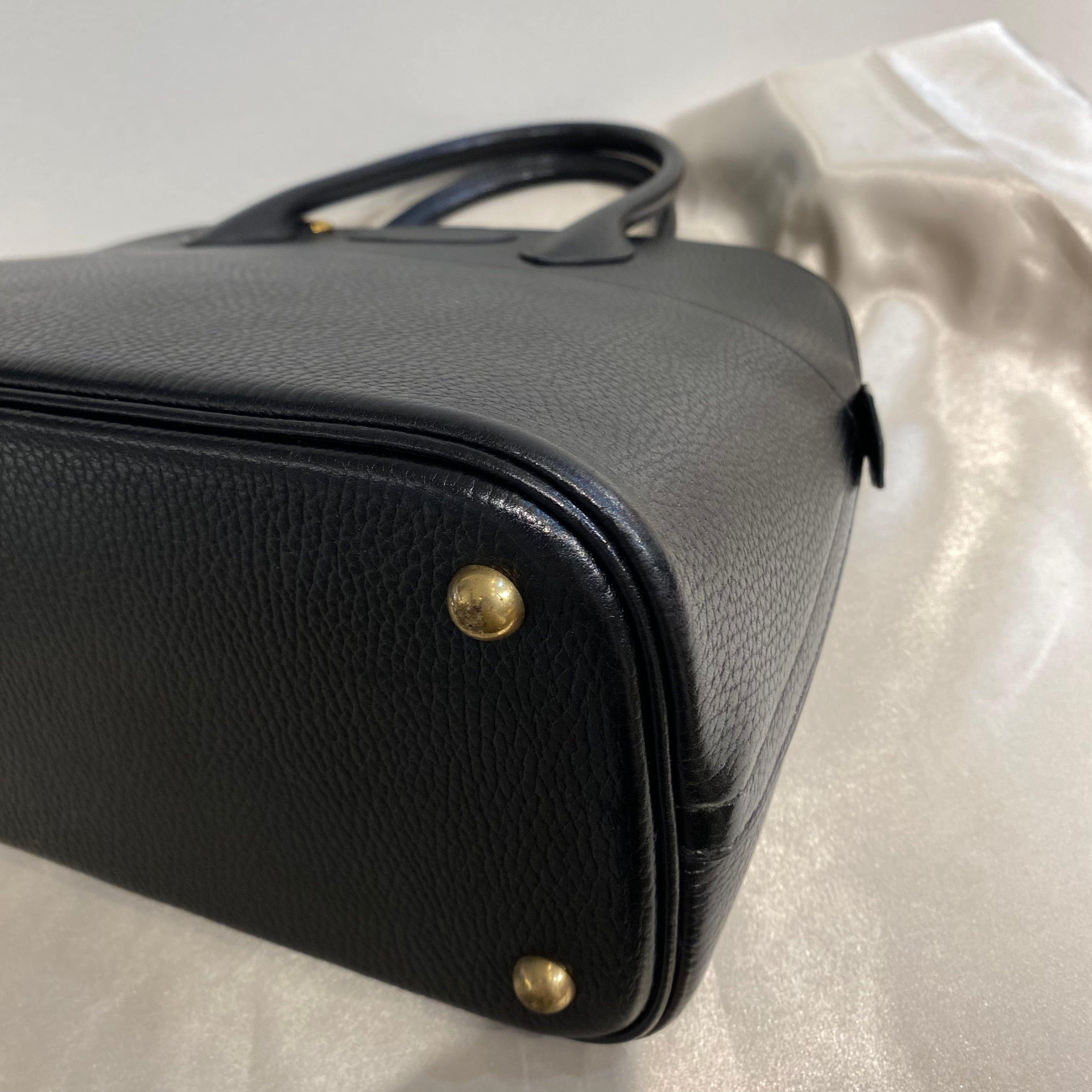 Hermès HERMES BOLIDE 37 BLACK ARDENNES HAND SHOULDER BAG 〇X