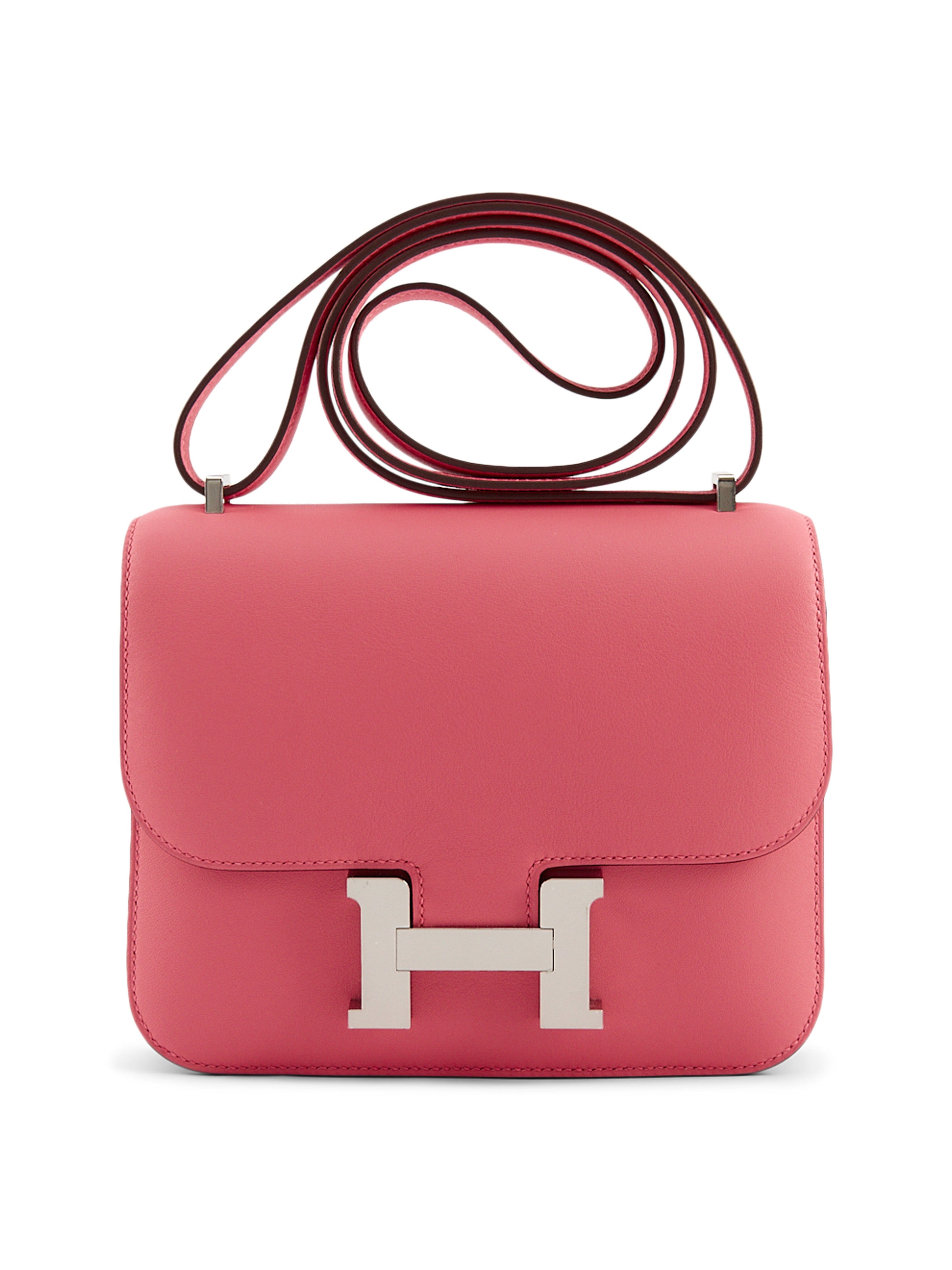 Hermès HERMÈS CONSTANCE 18CM ROSE AZALEE Swift Leather with Palladium Hardware