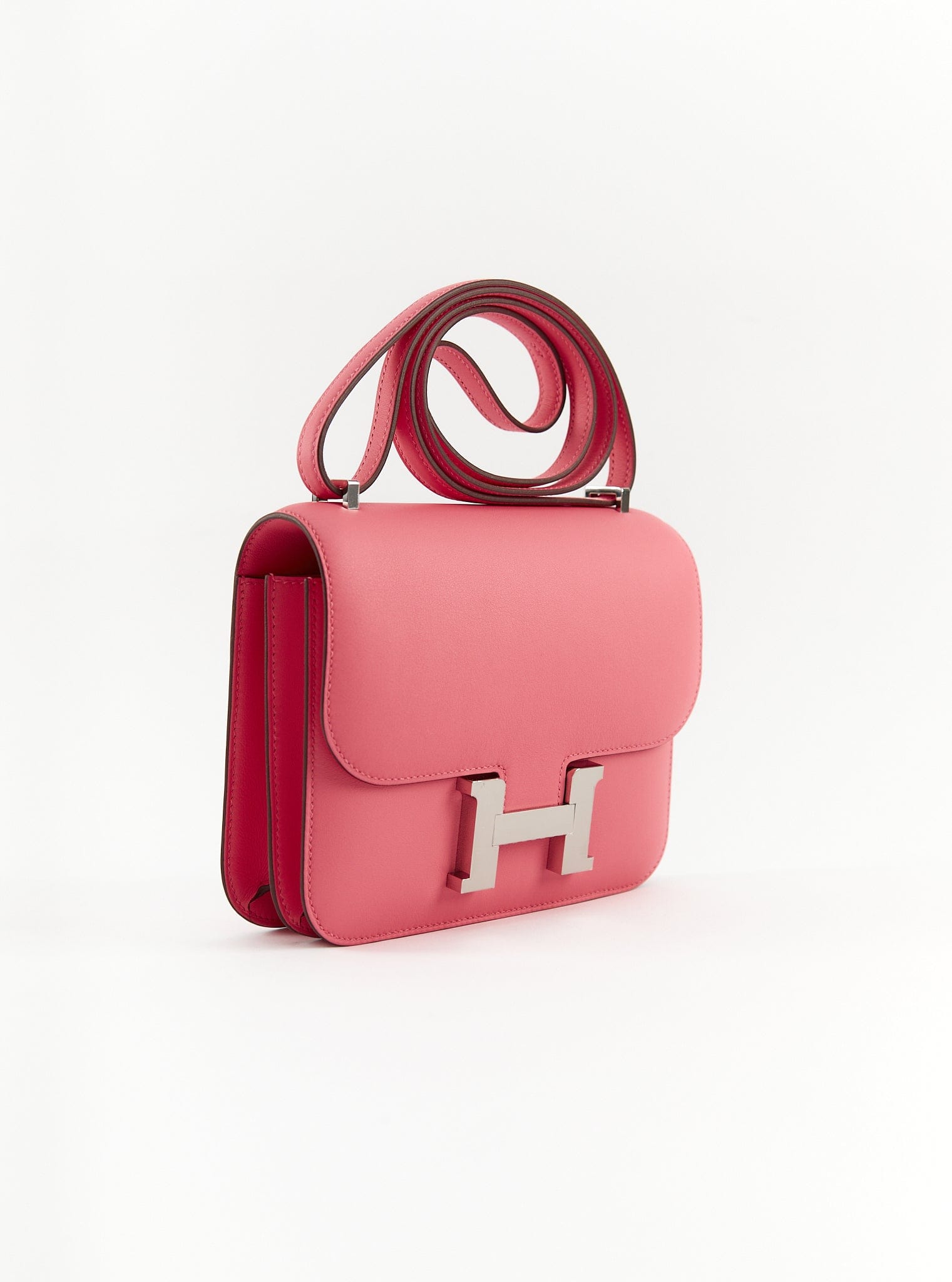 Hermès HERMÈS CONSTANCE 18CM ROSE AZALEE Swift Leather with Palladium Hardware