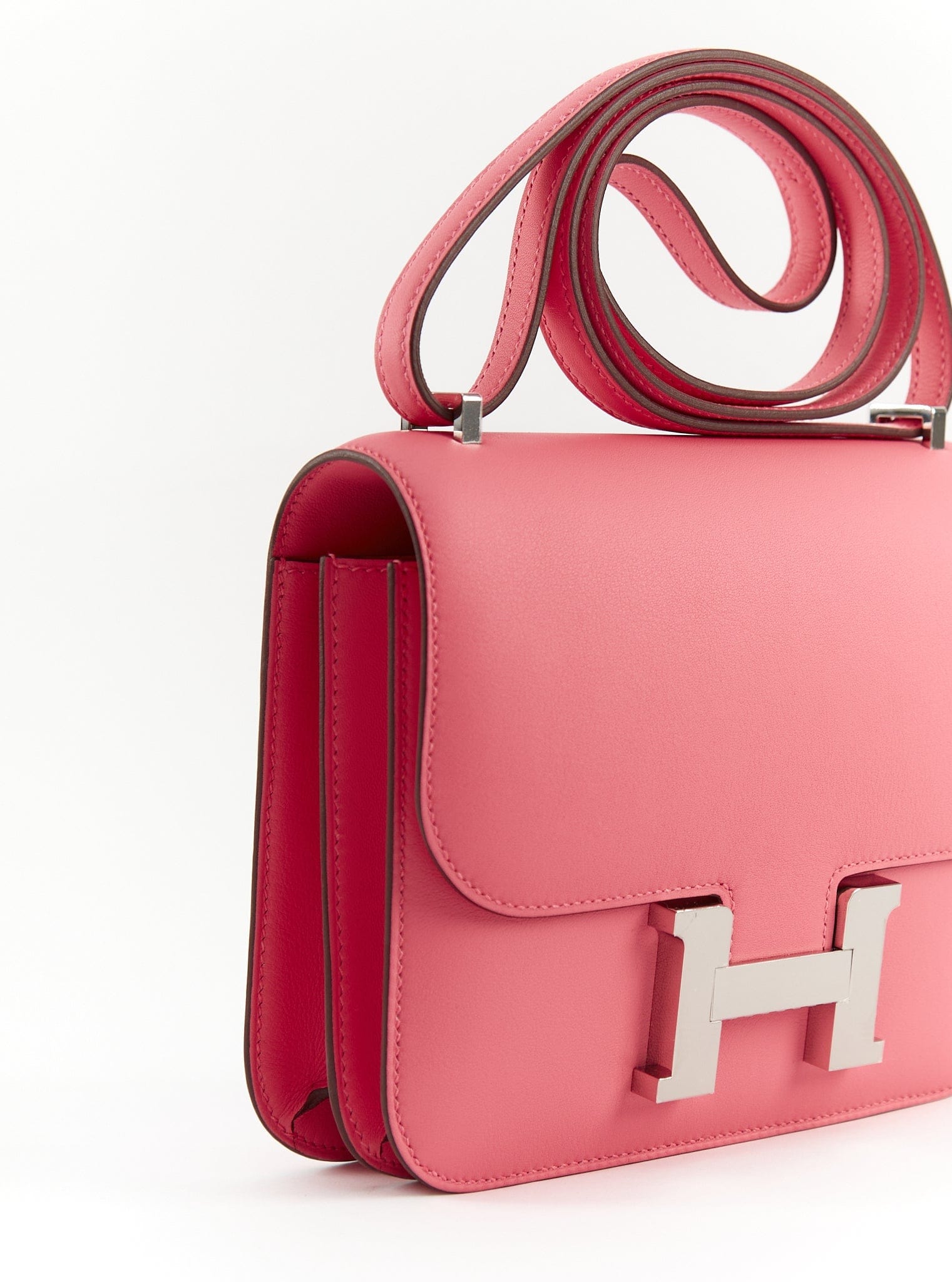 Hermès HERMÈS CONSTANCE 18CM ROSE AZALEE Swift Leather with Palladium Hardware