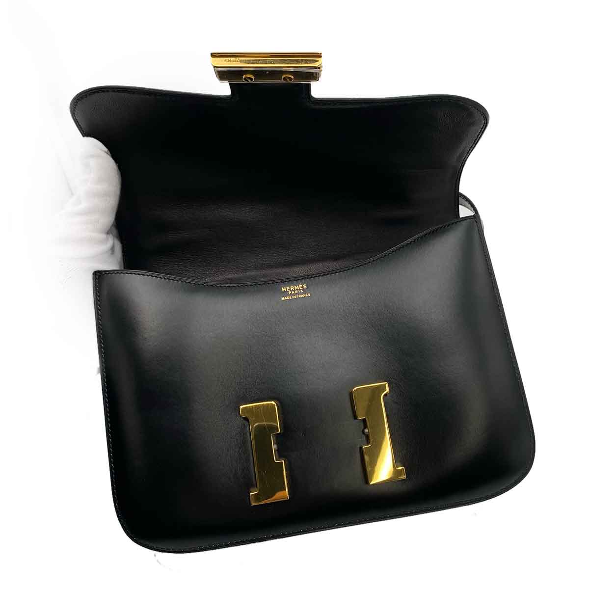 Hermès HERMES CONSTANCE BLACK BOXCALF SHOULDER BAG 90231593〇J 90231593