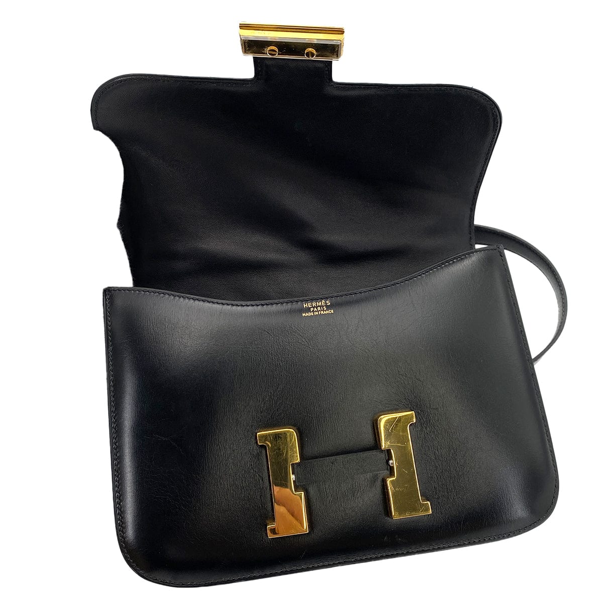 Hermès HERMES CONSTANCE BLACK BOXCALF SHOULDER BAG 〇R 90246911